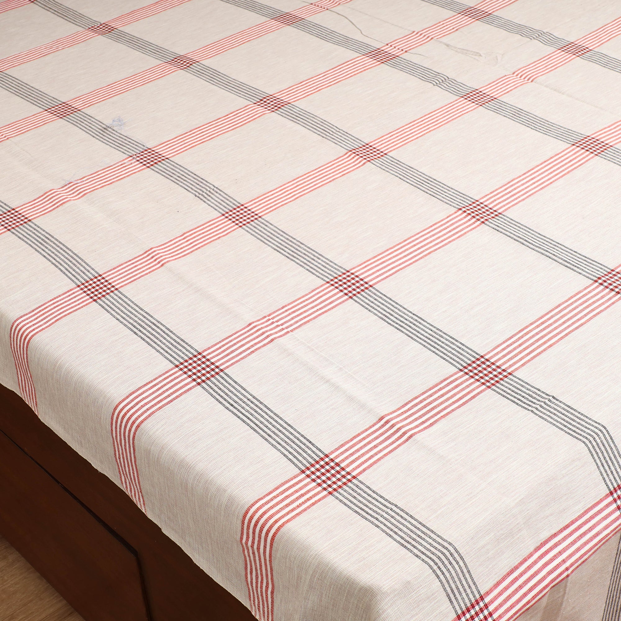 Handloom Cotton Double Bedsheet (108 x 90 in) 67 - Image 2