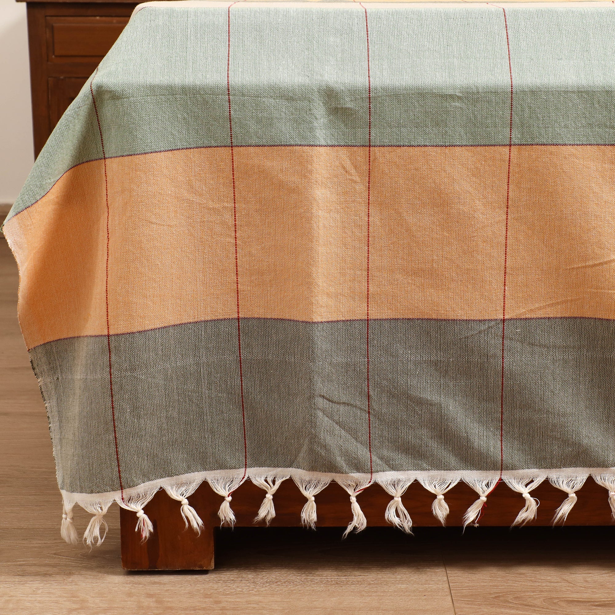 Handloom Cotton Double Bedsheet (108 x 90 in) 71 - Image 3