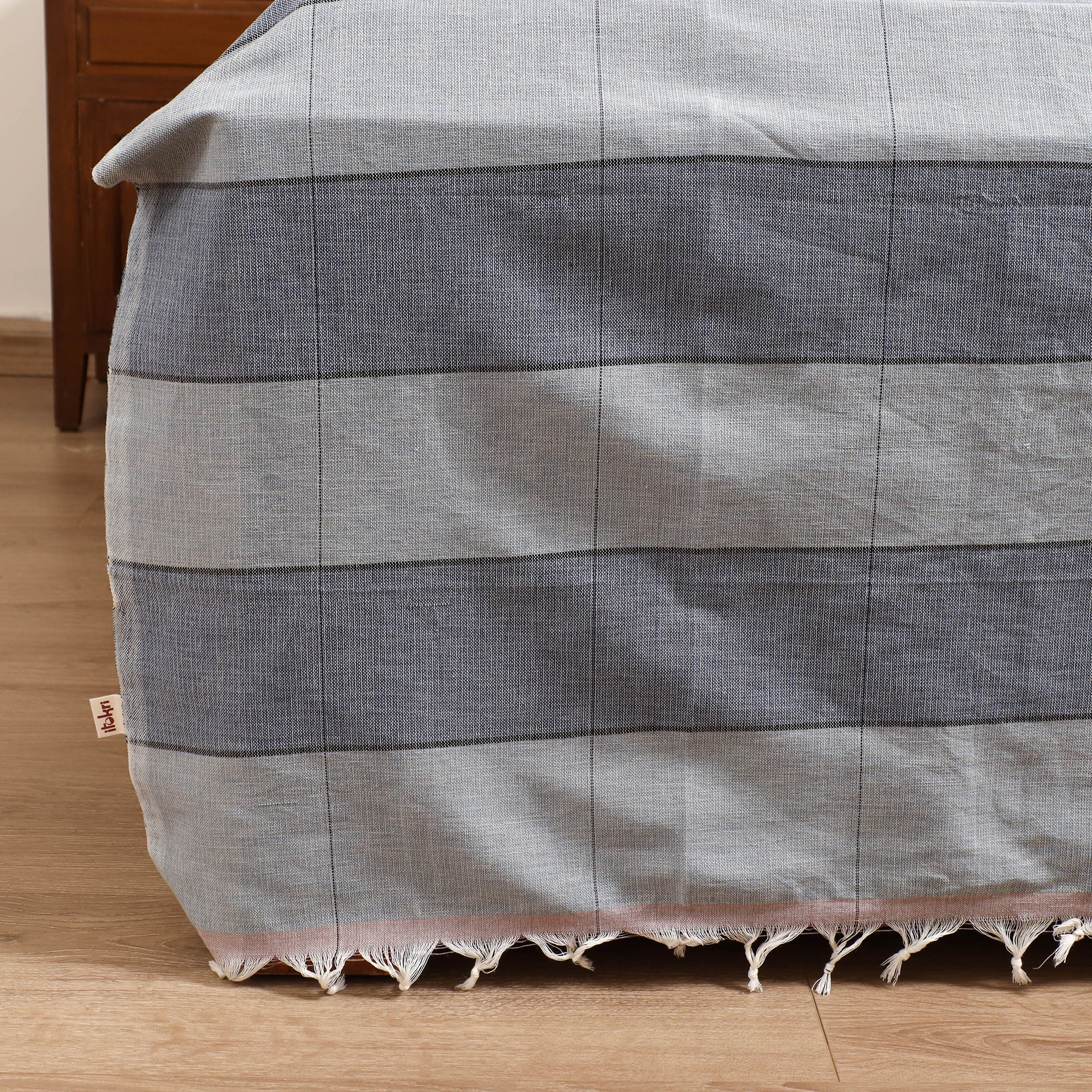 Handloom Cotton Double Bedsheet (108 x 90 in) 78 - Image 3