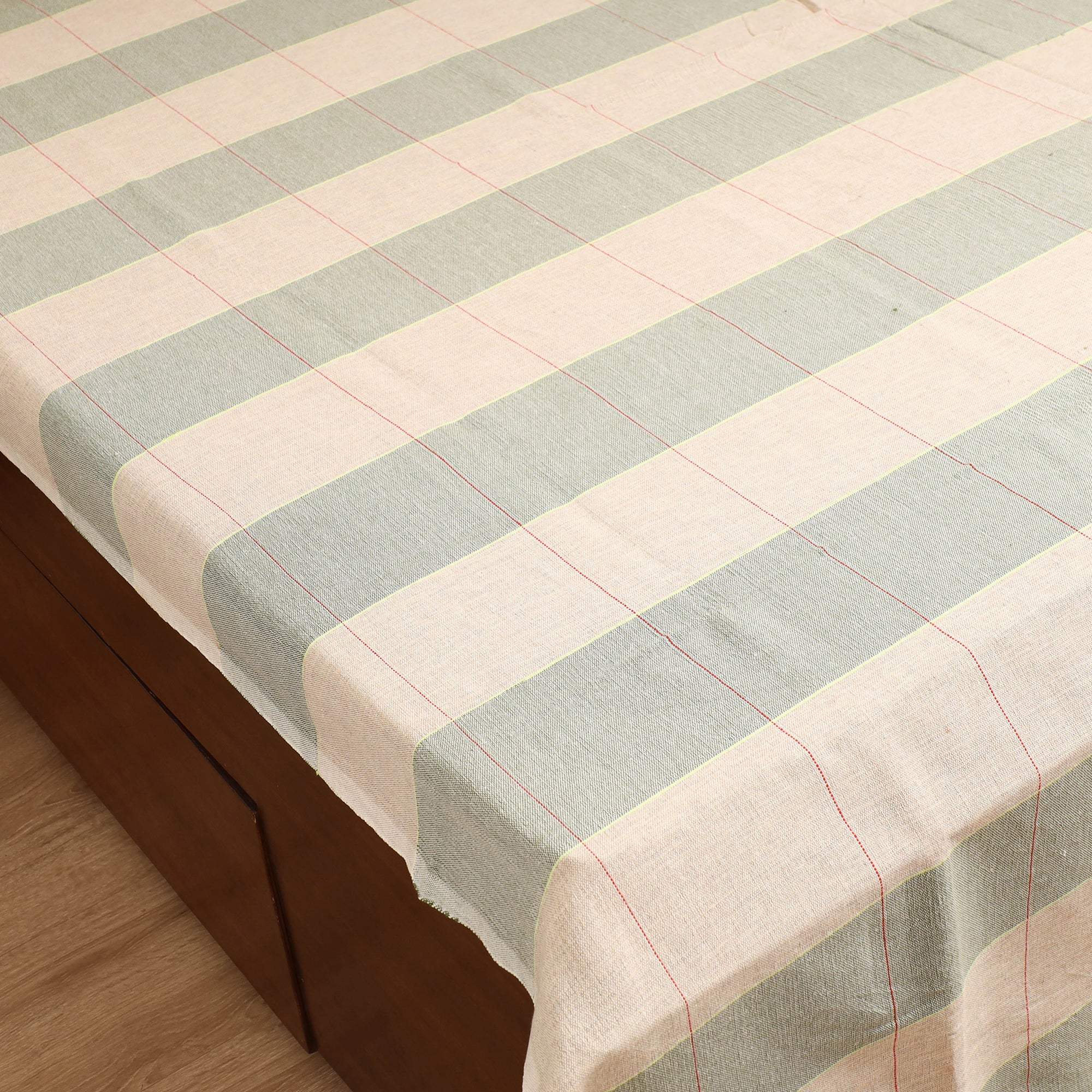 Handloom Cotton Double Bedsheet (108 x 90 in) 94 - Image 2