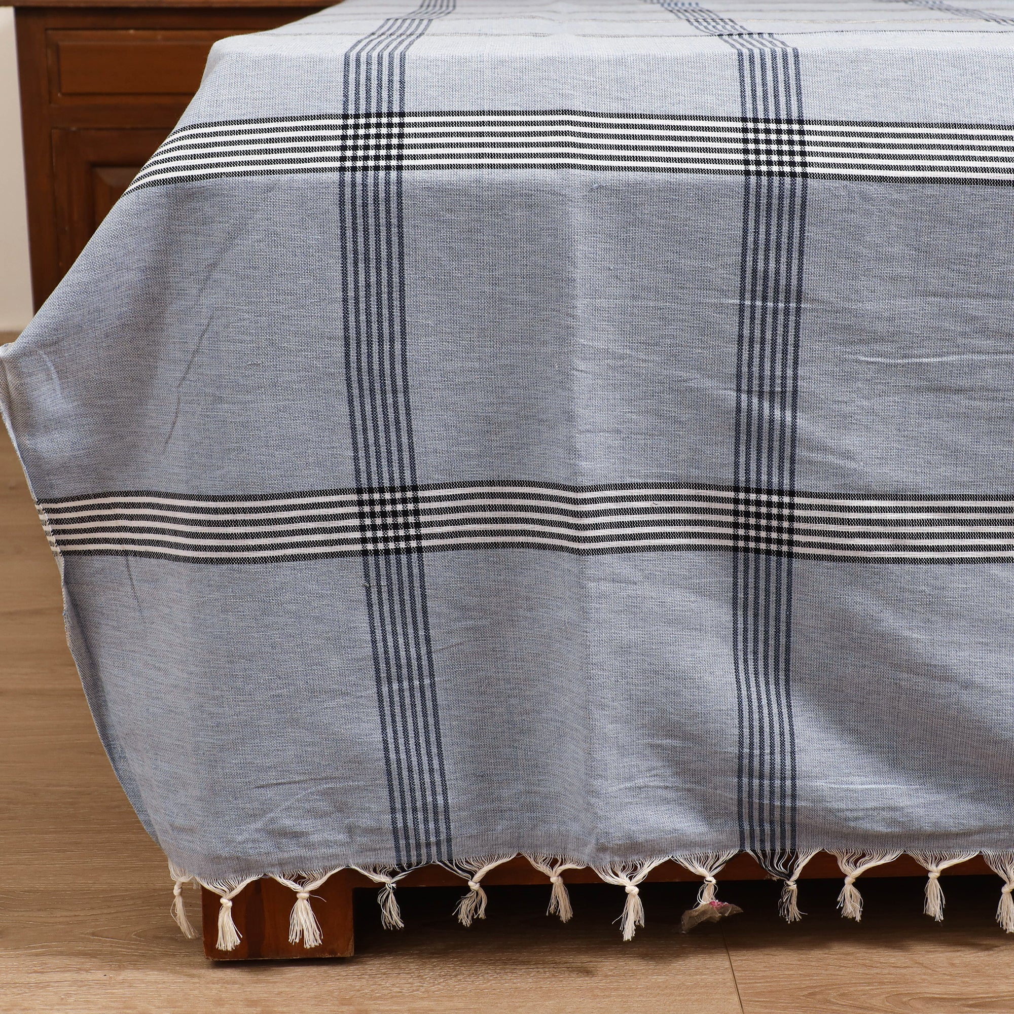 Handloom Cotton Double Bedsheet (108 x 90 in) 97 - Image 3