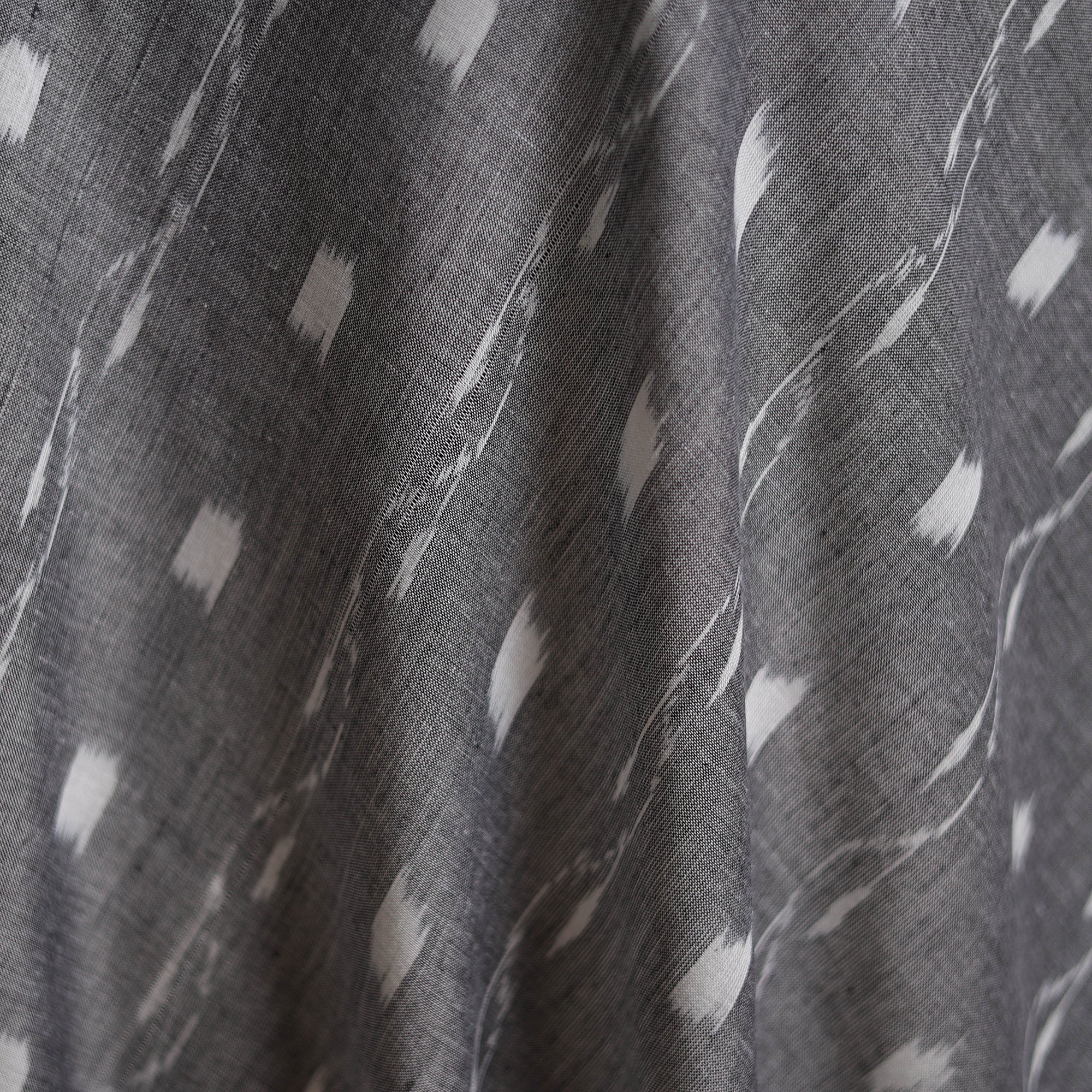 Grey - Handloom Cotton Sambalpuri Ikat Fabric 16 - Image 3