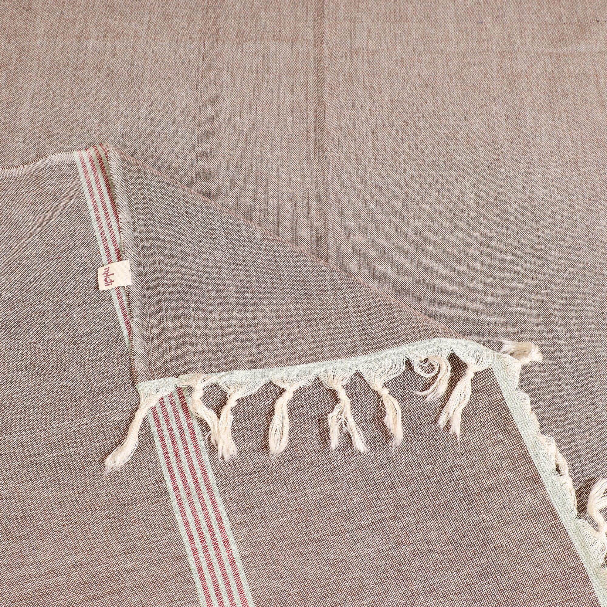 Handloom Cotton Single Bedsheet (90 x 60 in) 211 - Image 3