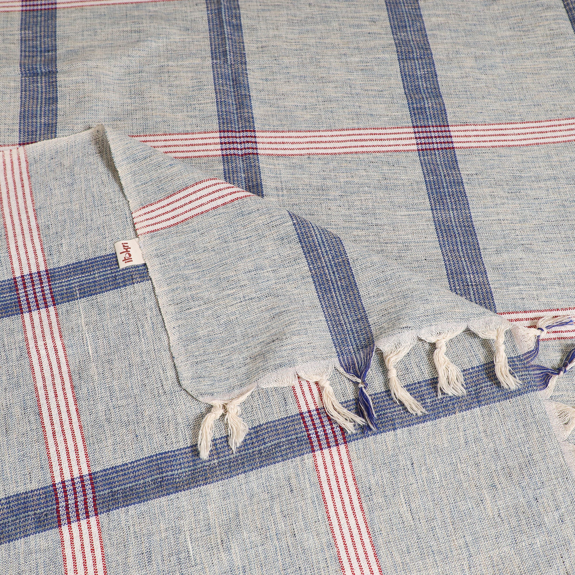 Handloom Cotton Single Bedsheet (90 x 60 in) 243 - Image 3