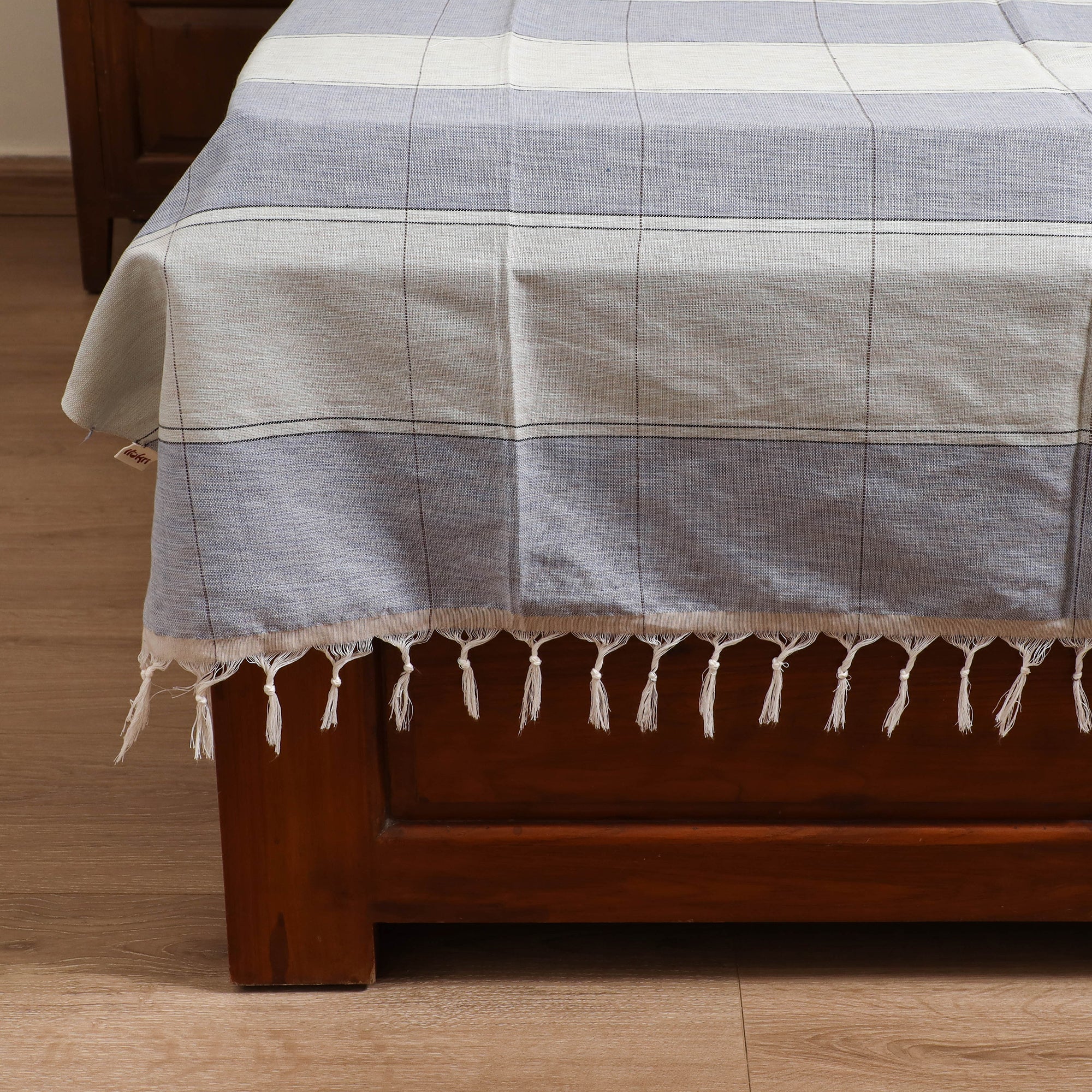 Handloom Cotton Single Bedsheet (90 x 60 in) 245 - Image 4