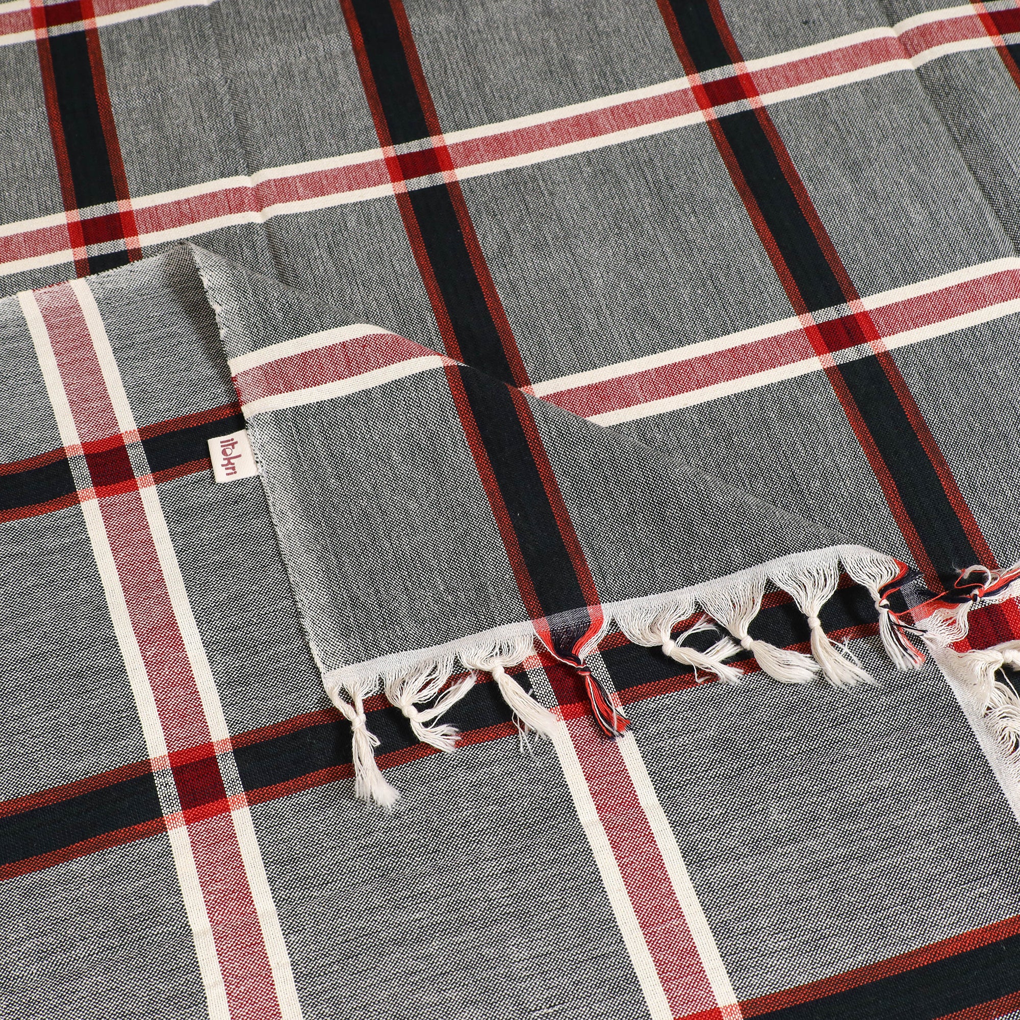 Handloom Cotton Single Bedsheet (90 x 60 in) 250 - Image 3