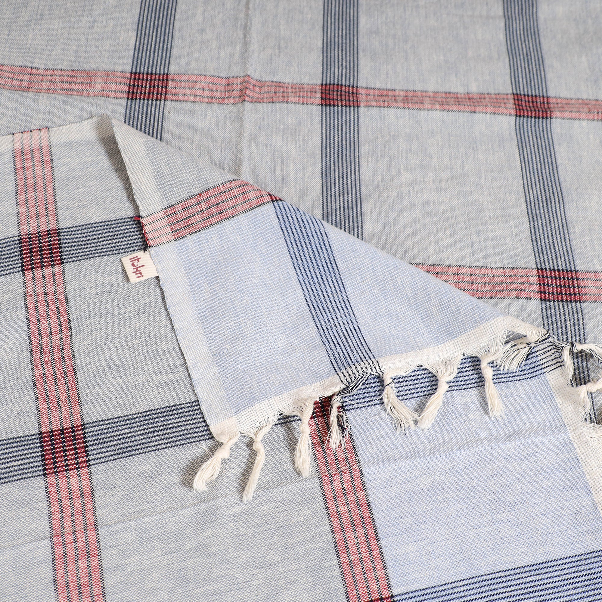 Handloom Cotton Single Bedsheet (90 x 60 in) 251 - Image 3