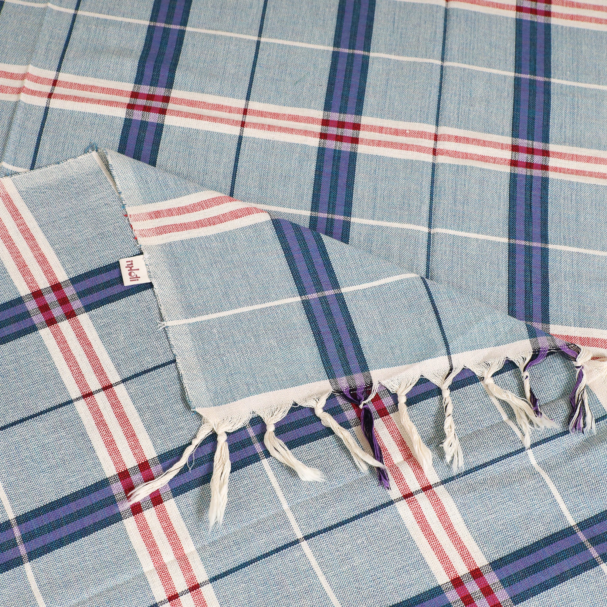Handloom Cotton Single Bedsheet (90 x 60 in) 282 - Image 3