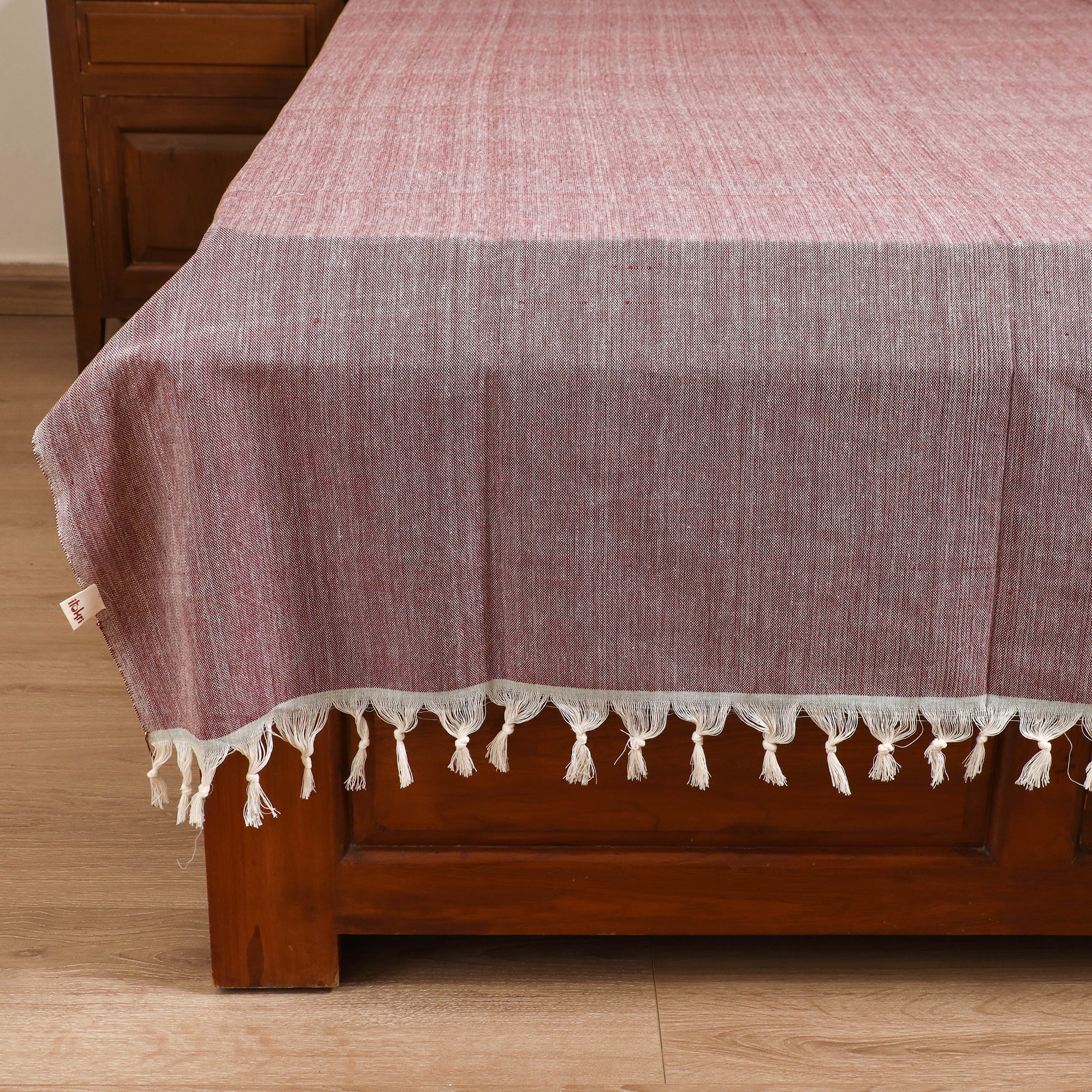 Handloom Cotton Single Bedsheet (90 x 60 in) 283 - Image 4