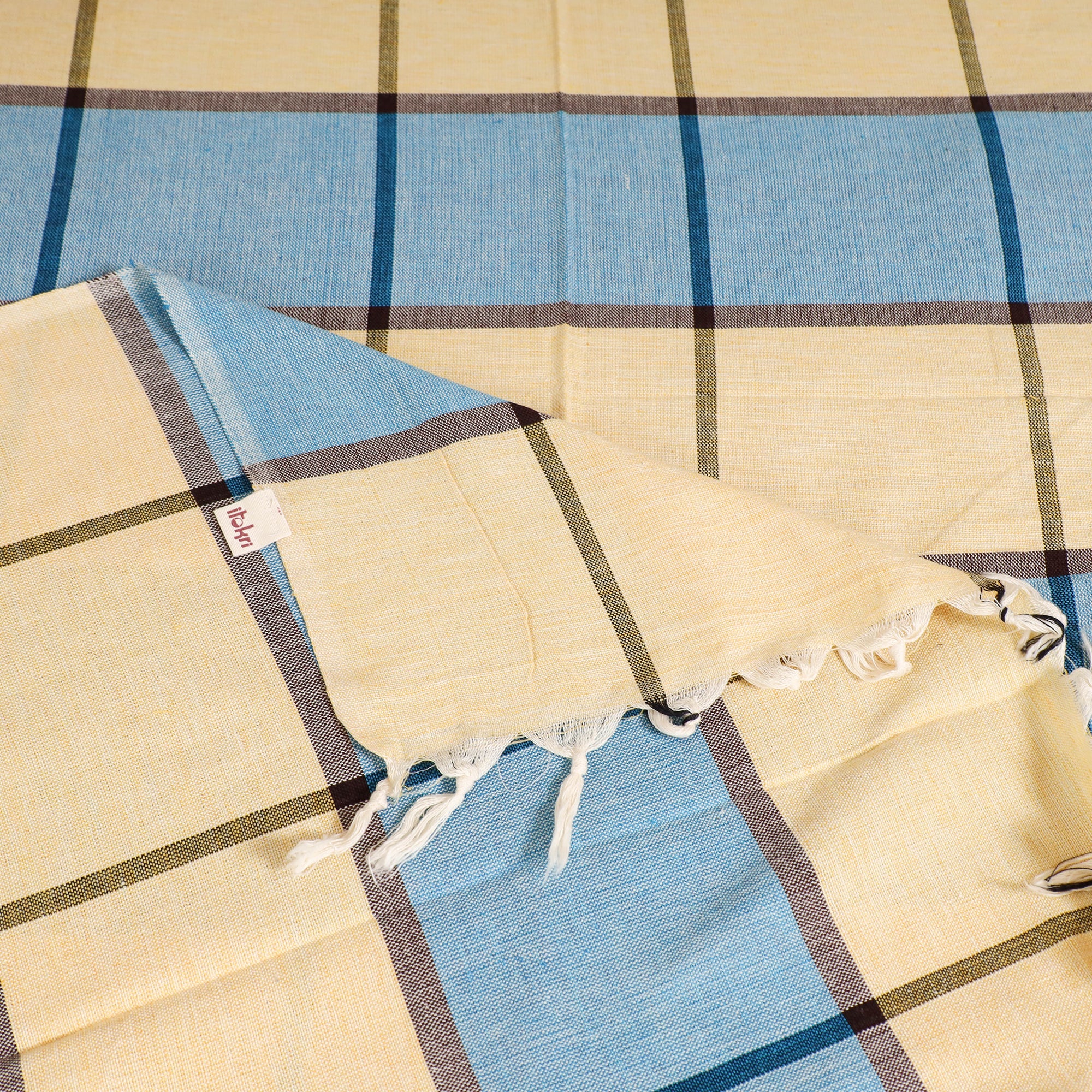 Handloom Cotton Single Bedsheet (90 x 60 in) 297 - Image 3