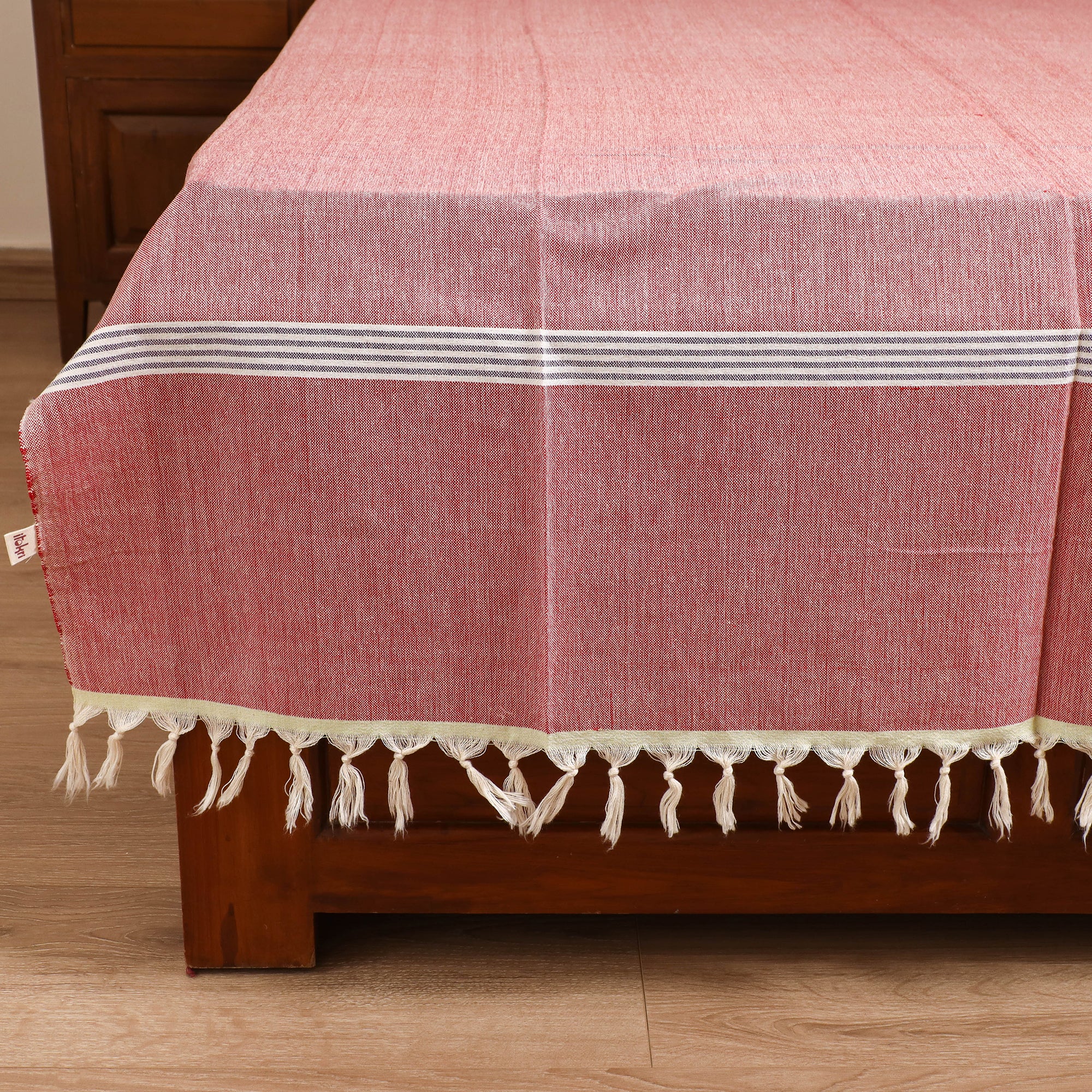 Handloom Cotton Single Bedsheet (90 x 60 in) 305 - Image 4
