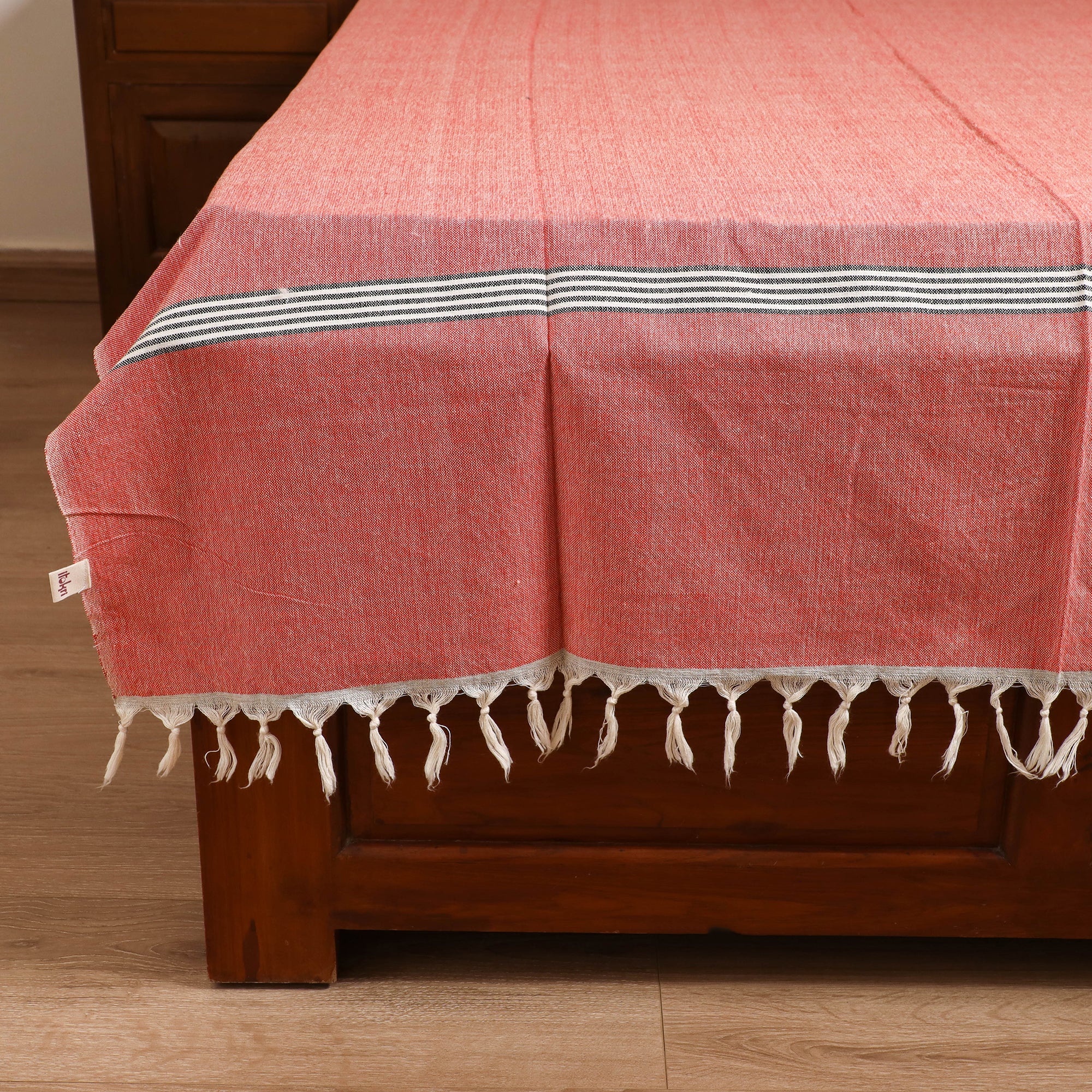 Handloom Cotton Single Bedsheet (90 x 60 in) 308 - Image 4
