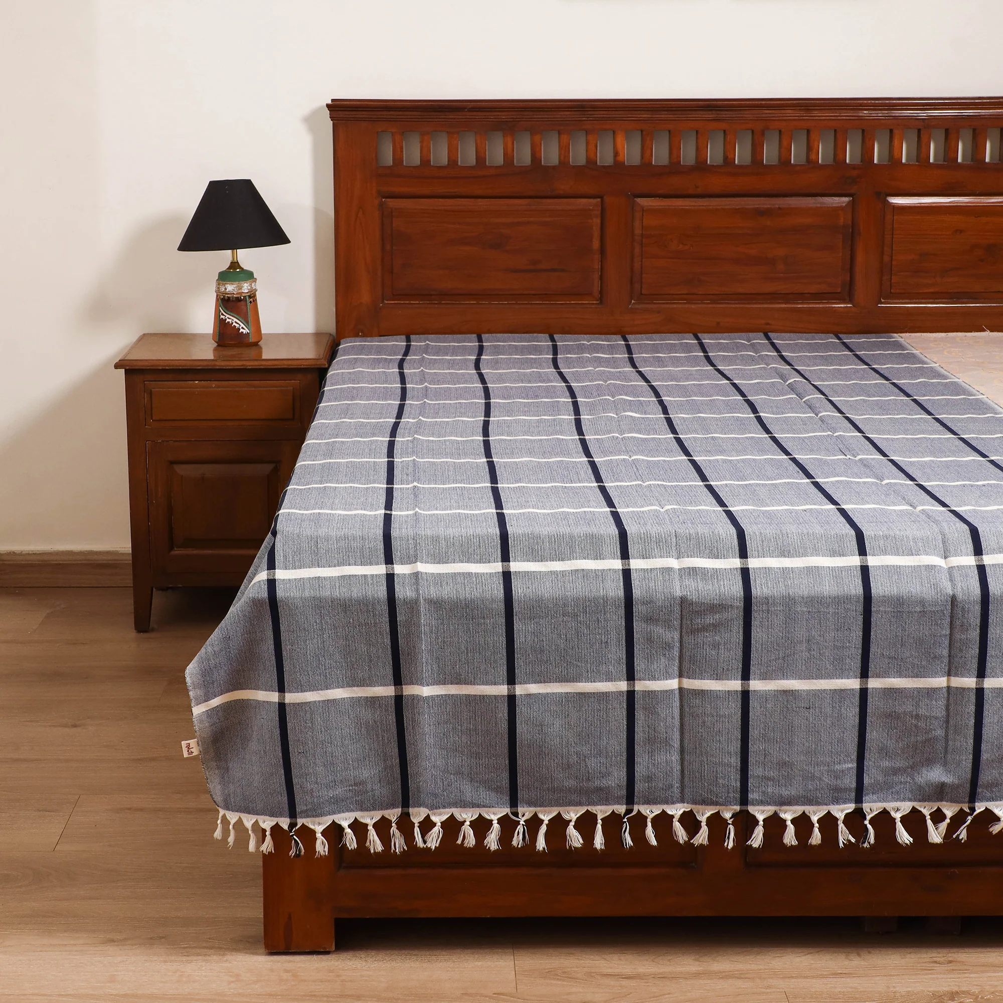 Handloom Cotton Single Bedsheet (90 x 60 in) 310