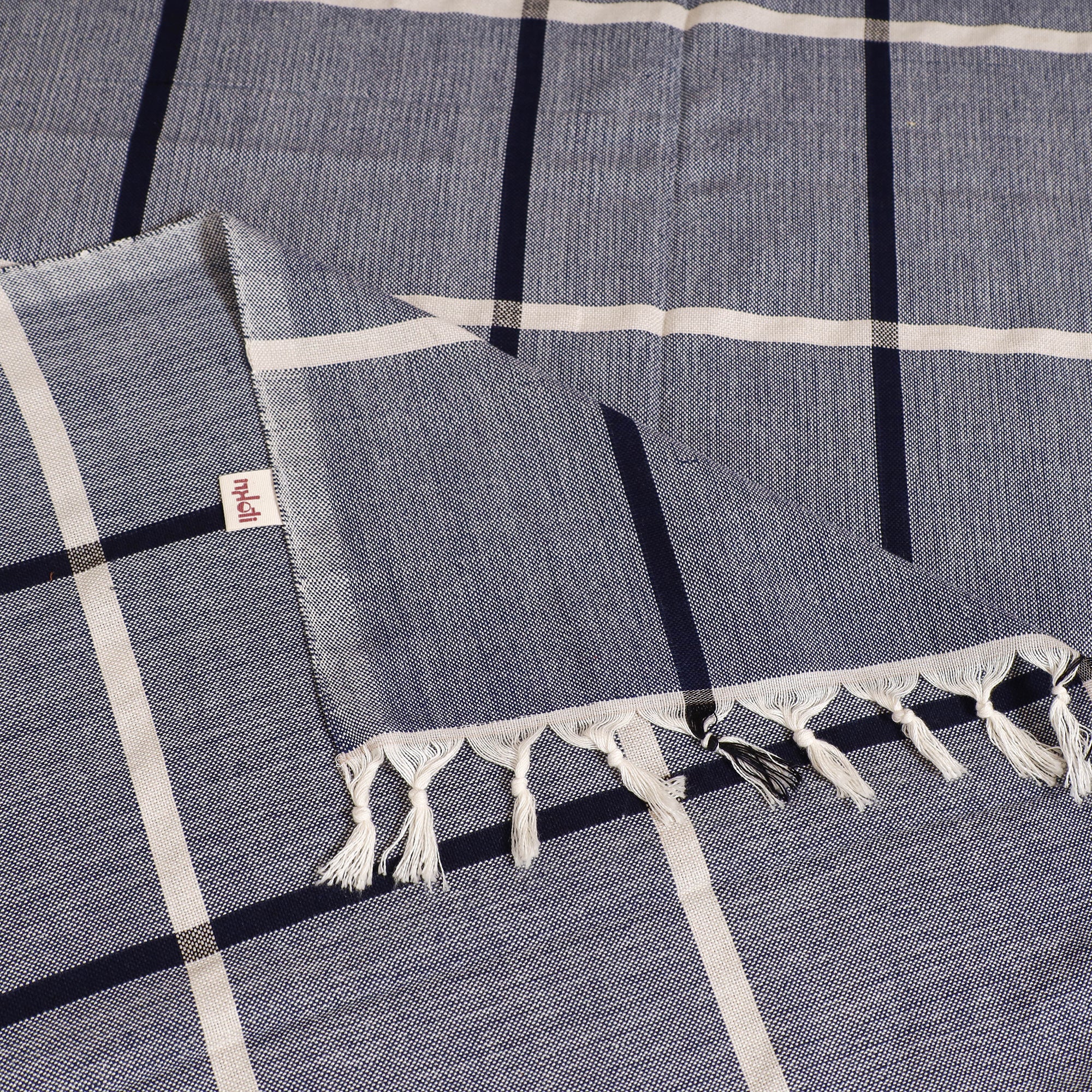 Handloom Cotton Single Bedsheet (90 x 60 in) 310 - Image 3