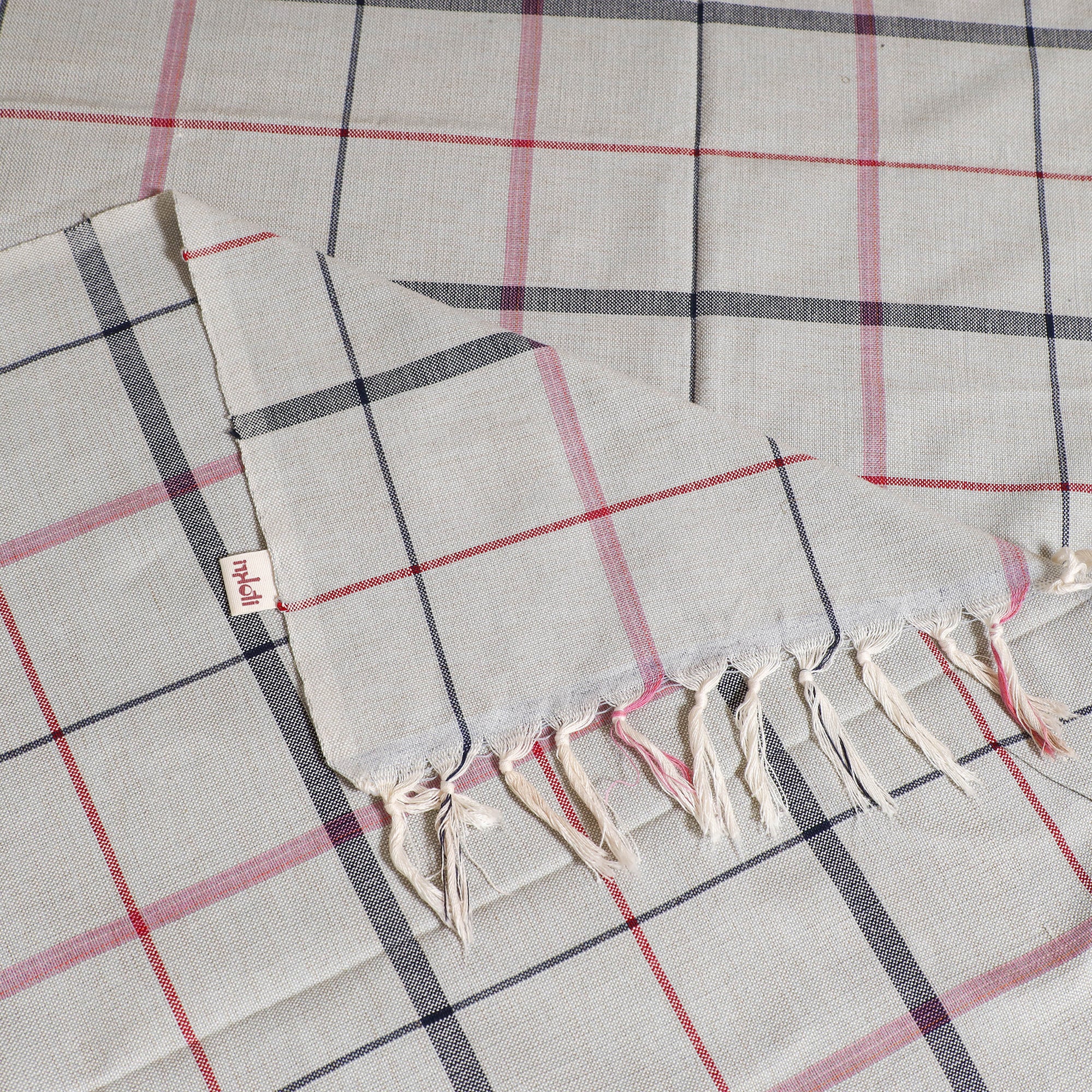 Handloom Cotton Single Bedsheet (90 x 60 in) 313 - Image 3