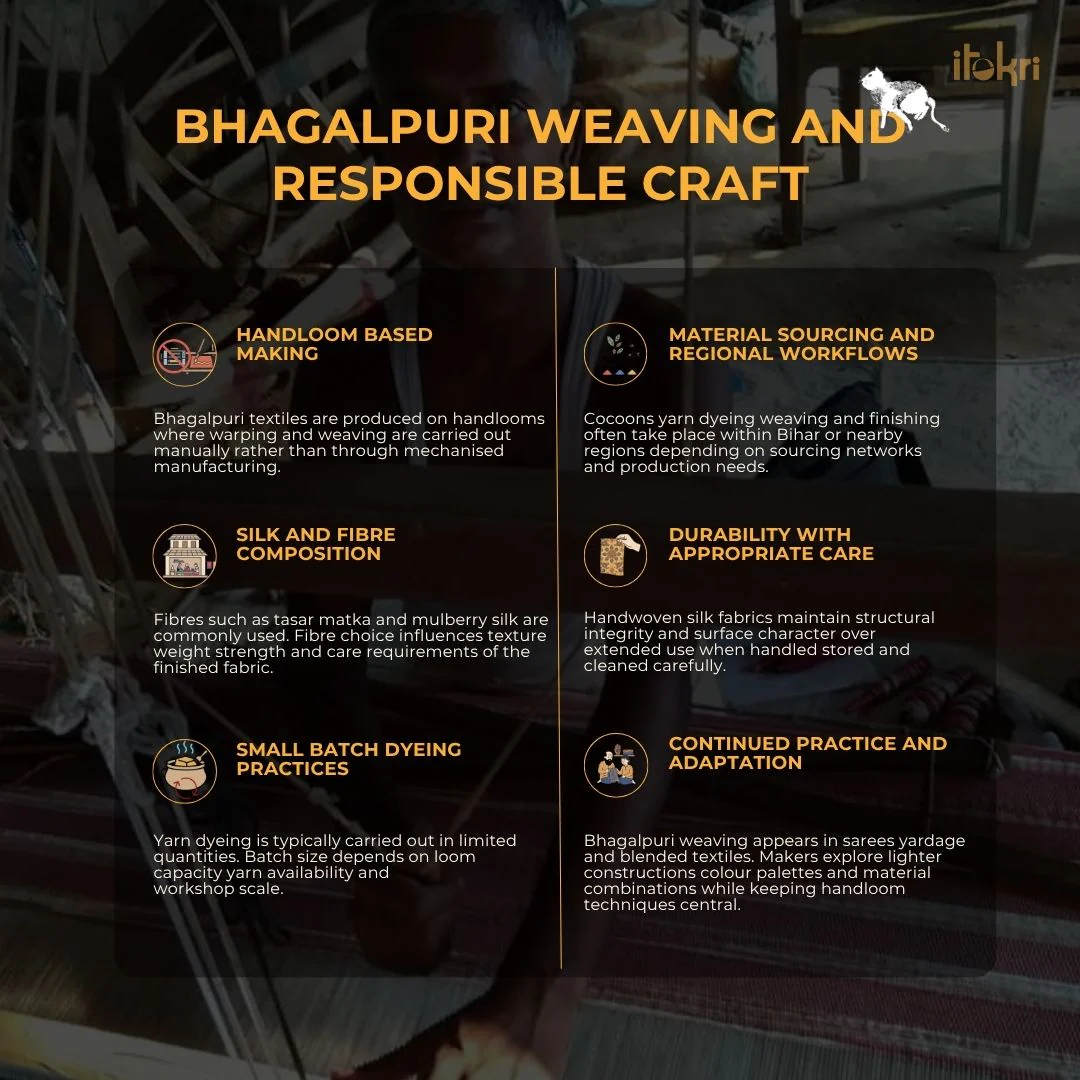 Brown - Handloom Linen Bhagalpuri Fabric 02 - Image 7