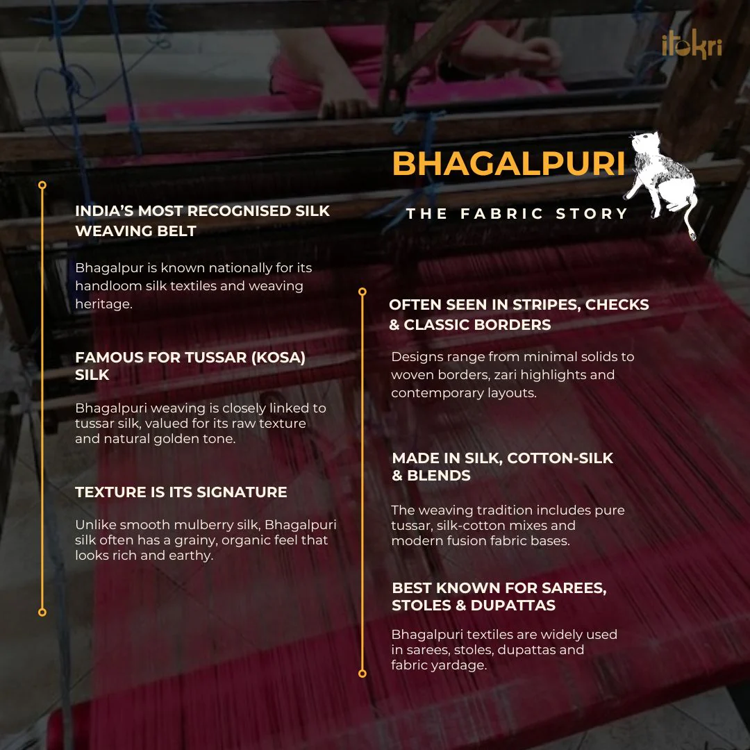 Black - Handloom Pure Linen Bhagalpuri Fabric 03 - Image 5