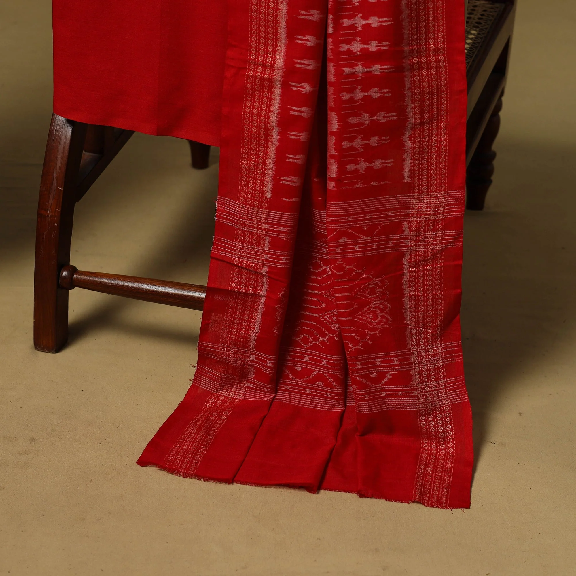 Blue - Handloom Sambalpuri Ikat Cotton 3pc Unstitched Dress Material 03 - Image 4