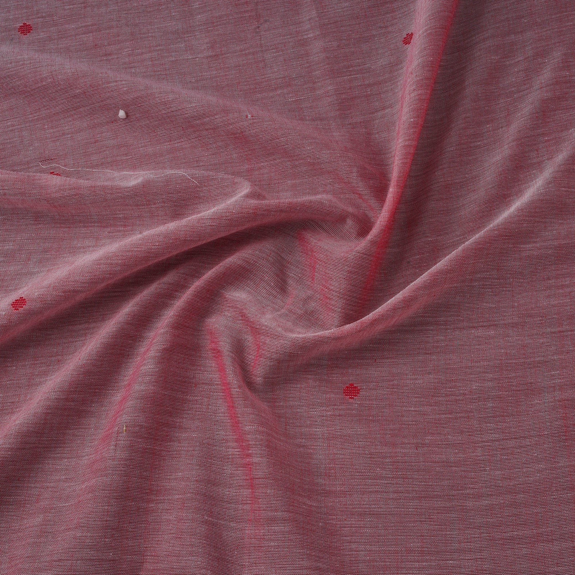 Pink - Handloom Zari Buti Mercerised Cotton Chanderi Fabric 02 - Image 3