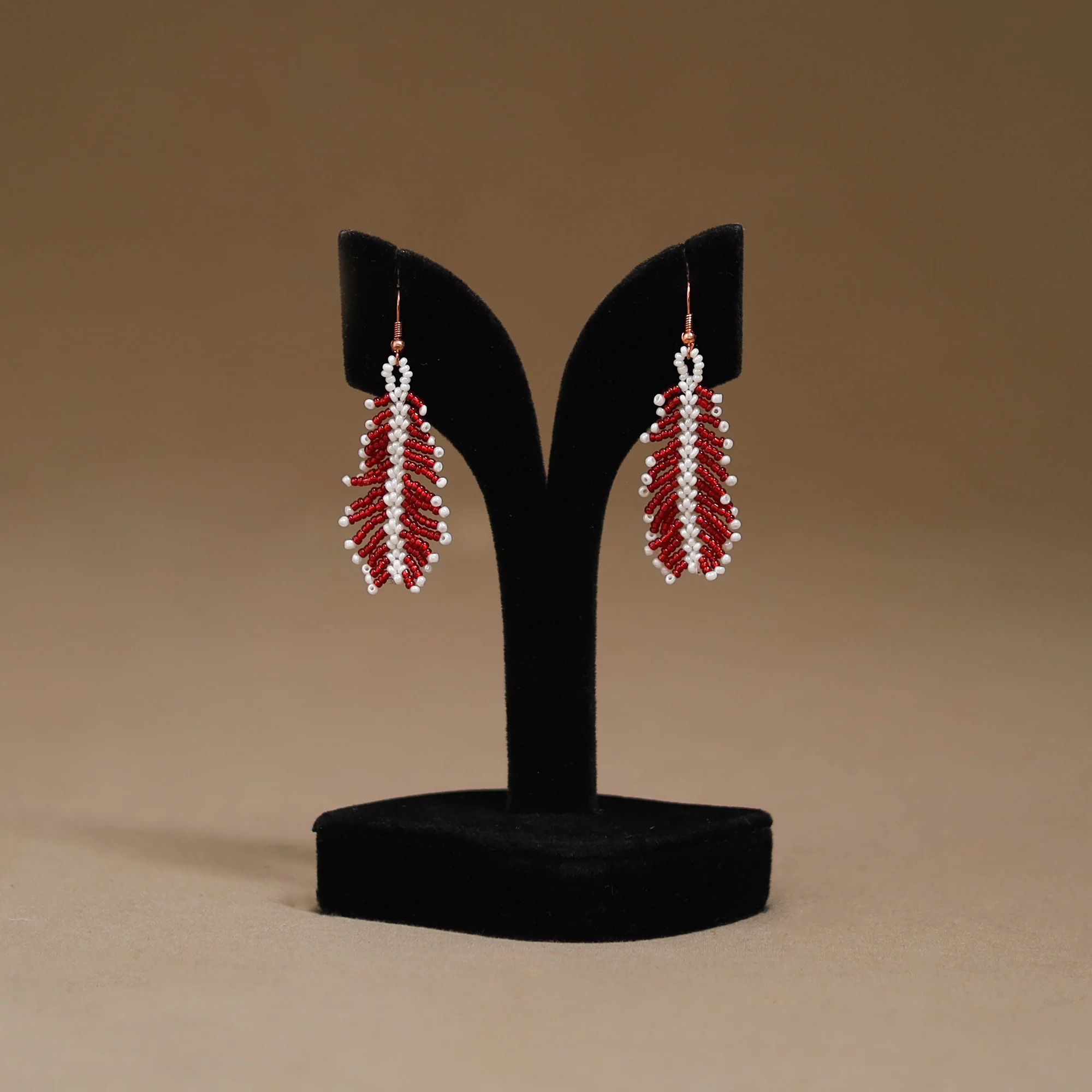 Red - Handmade Beadwork Earrings 02