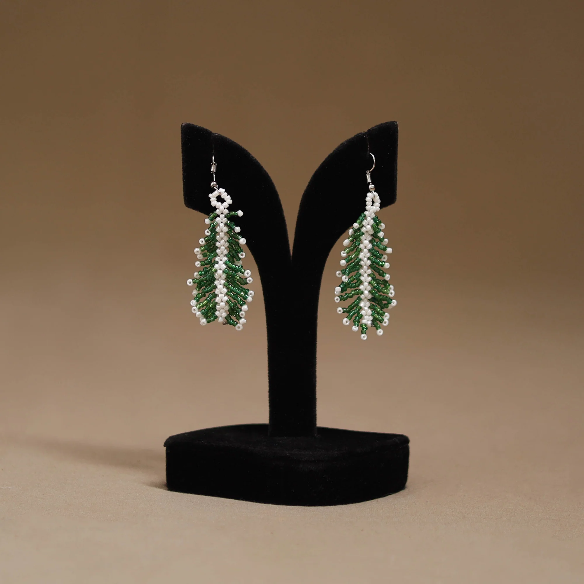 Green - Handmade Beadwork Earrings 07