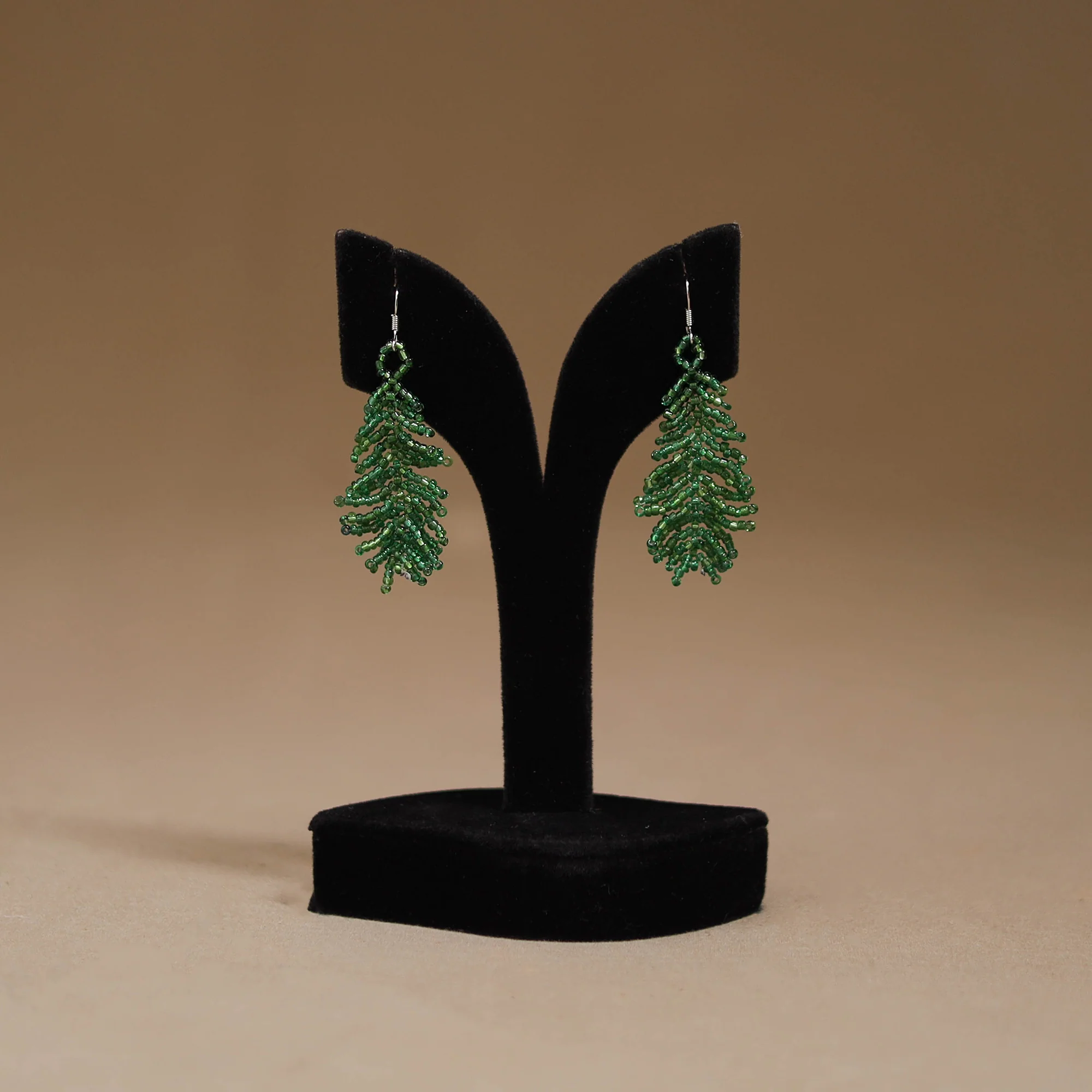 Green - Handmade Beadwork Earrings 08