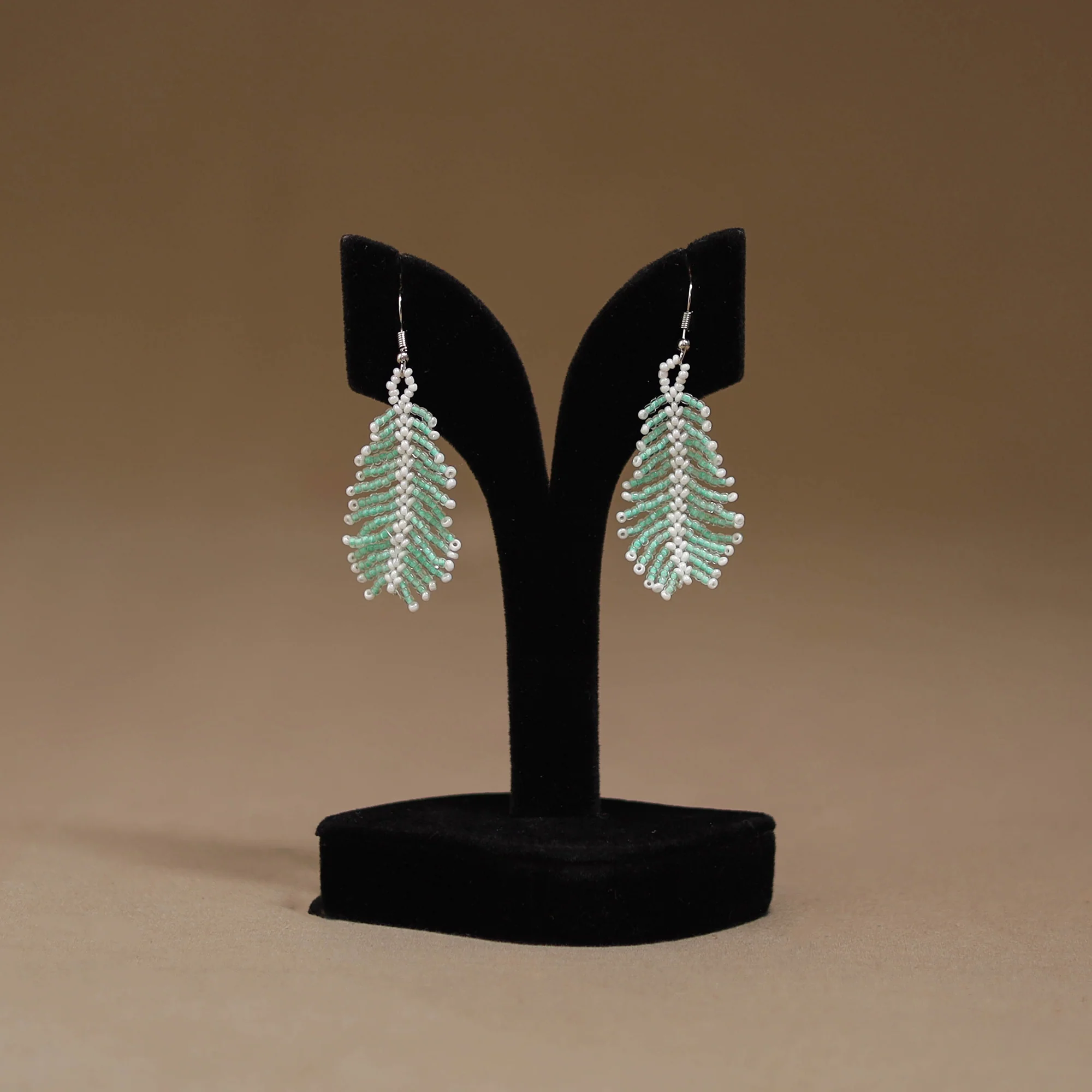 Green - Handmade Beadwork Earrings 09
