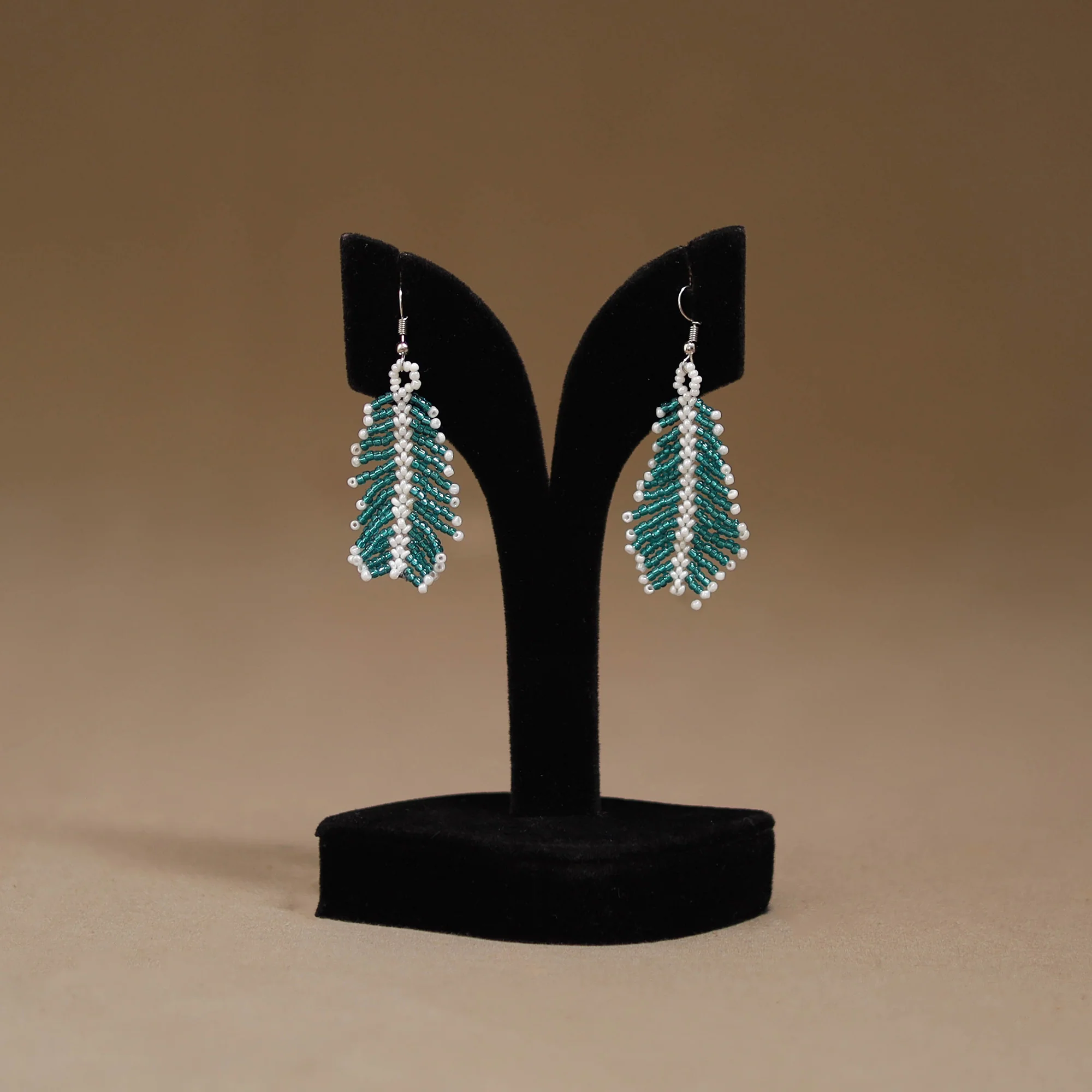 Green - Handmade Beadwork Earrings 10