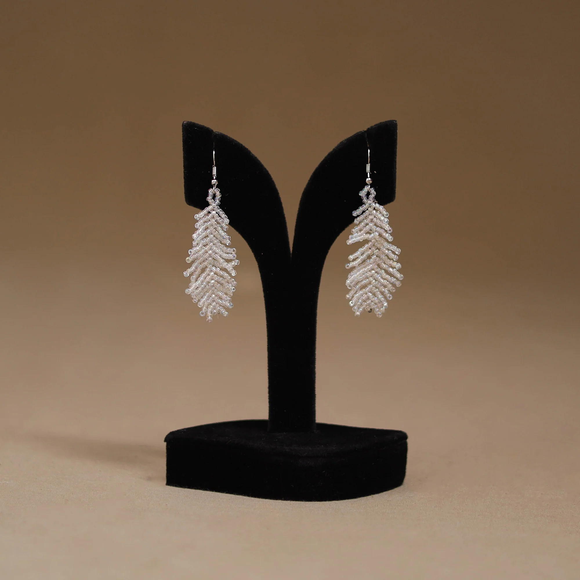 White - Handmade Beadwork Earrings 17