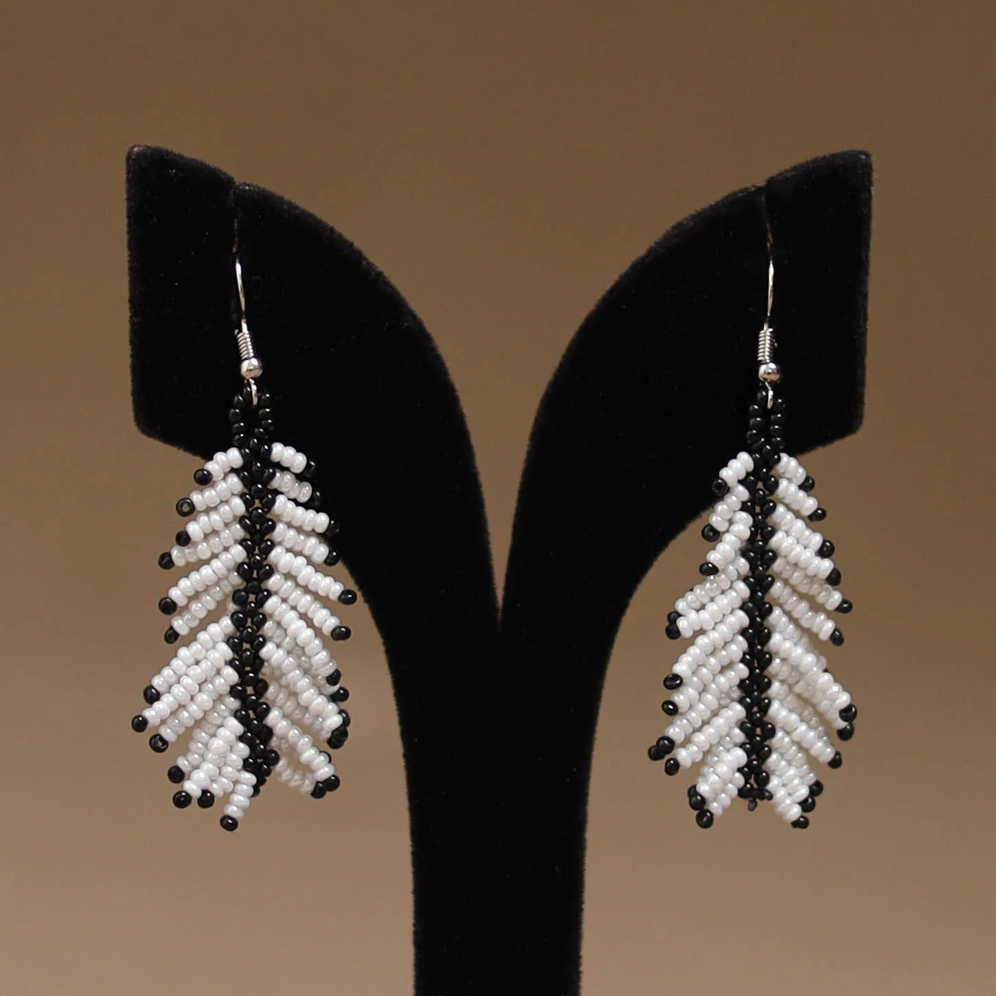 White - Handmade Beadwork Earrings 21 - Image 2