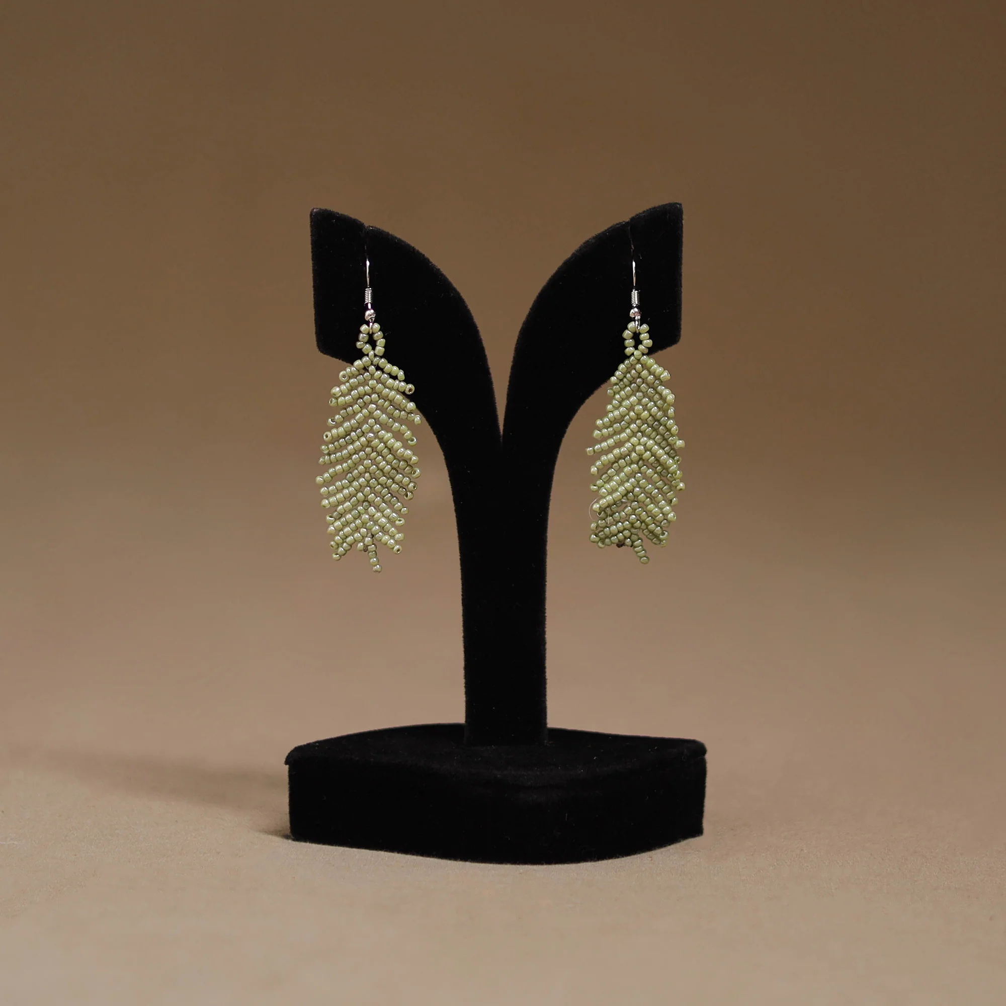 Green - Handmade Beadwork Earrings 25