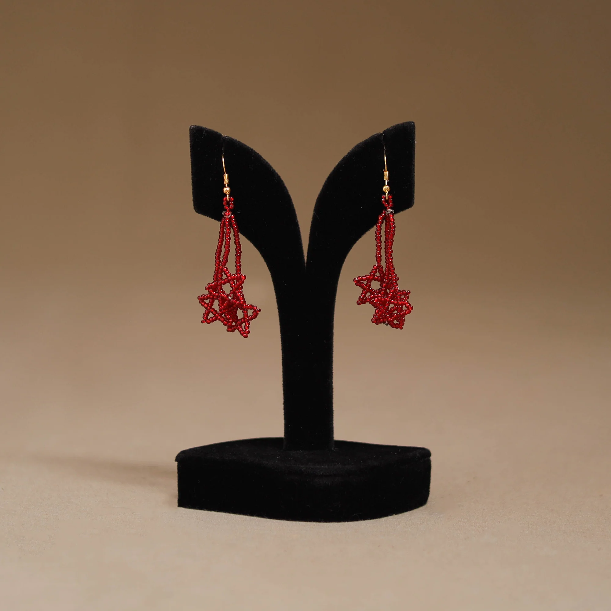 Red - Handmade Beadwork Earrings 41