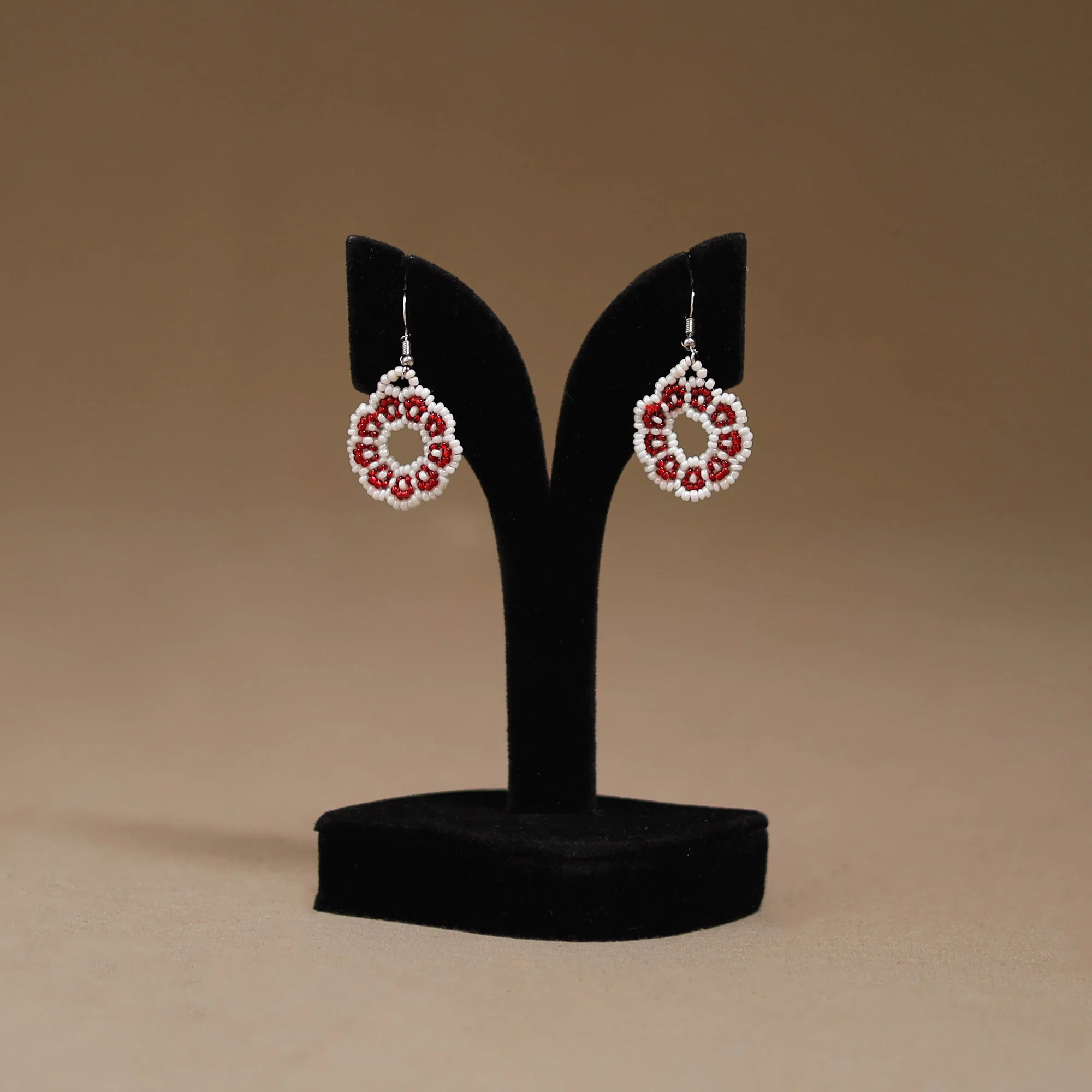 White - Handmade Beadwork Earrings 42