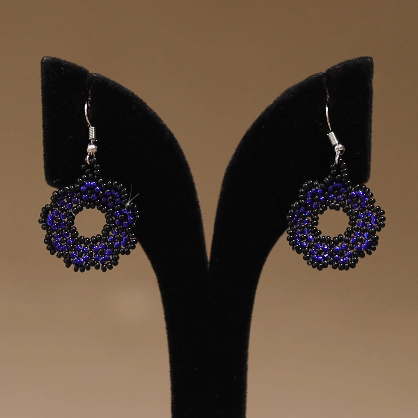 Black - Handmade Beadwork Earrings 43 - Image 2