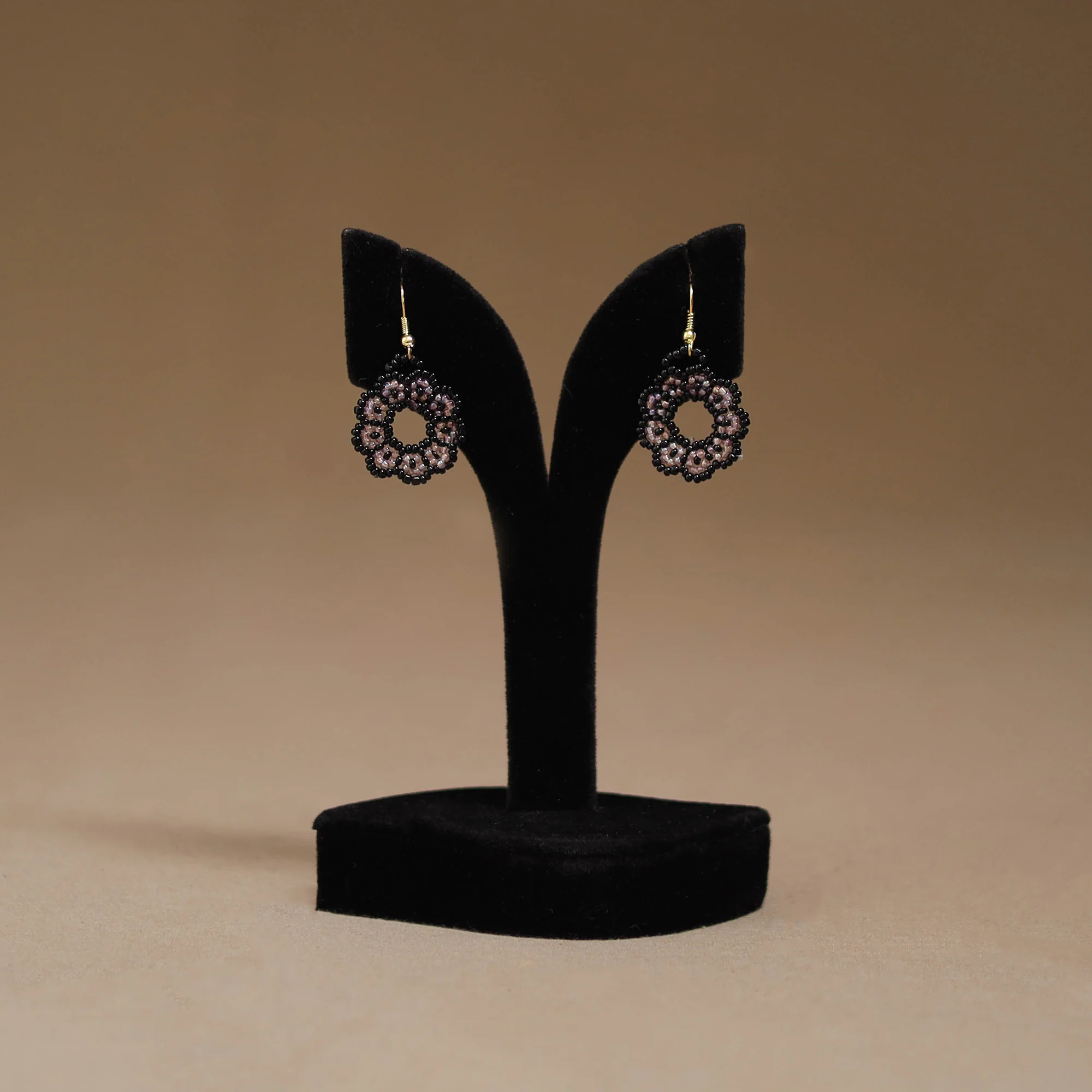 Black - Handmade Beadwork Earrings 44