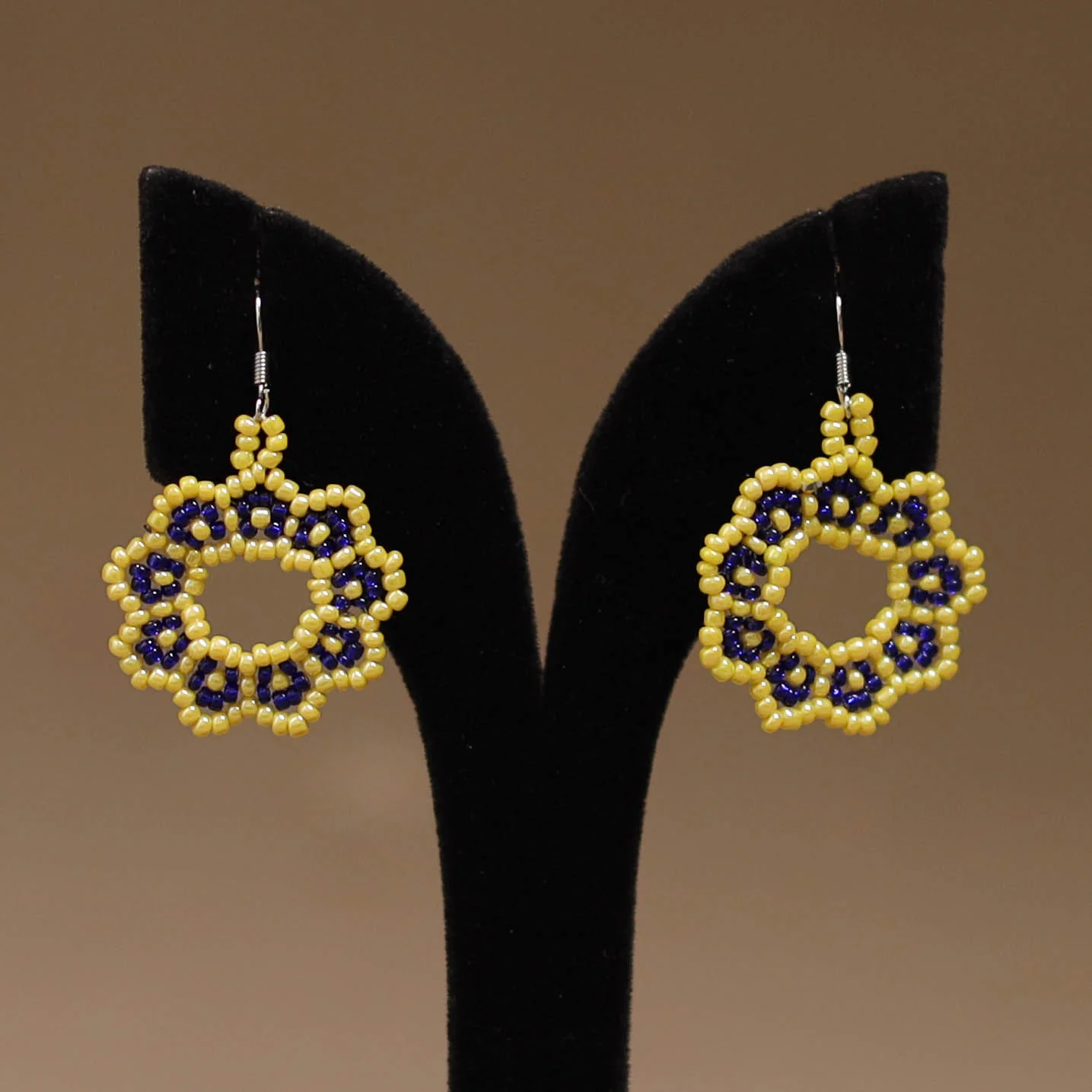 Yellow - Handmade Beadwork Earrings 50 - Image 2