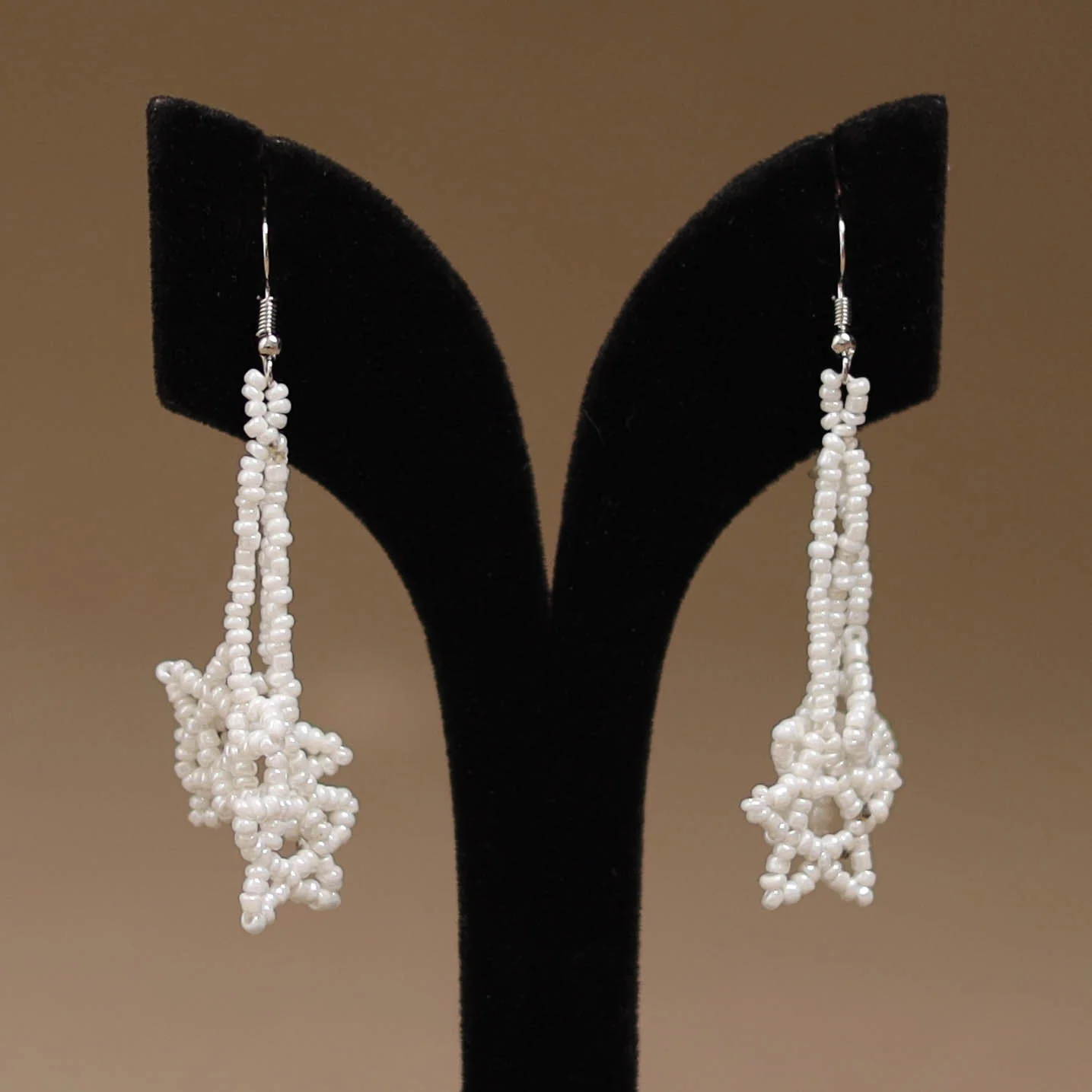 White - Handmade Beadwork Earrings 61 - Image 2
