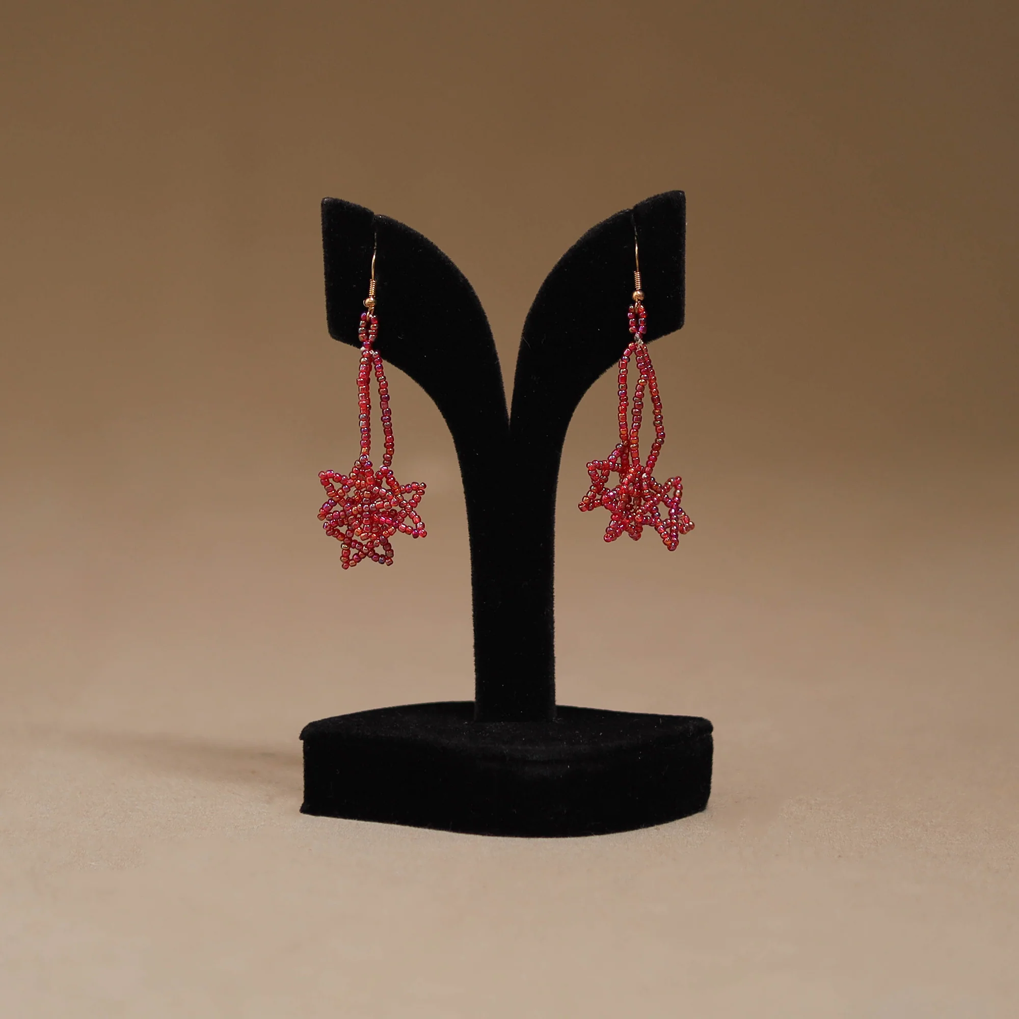 Red - Handmade Beadwork Earrings 69