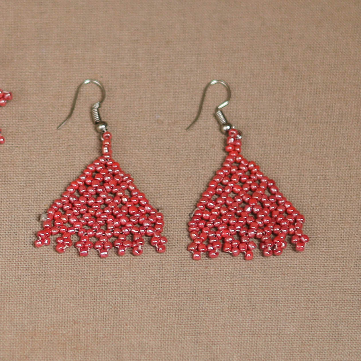 Pink - Handmade Beadwork Jaali Necklace Set 80 - Image 3