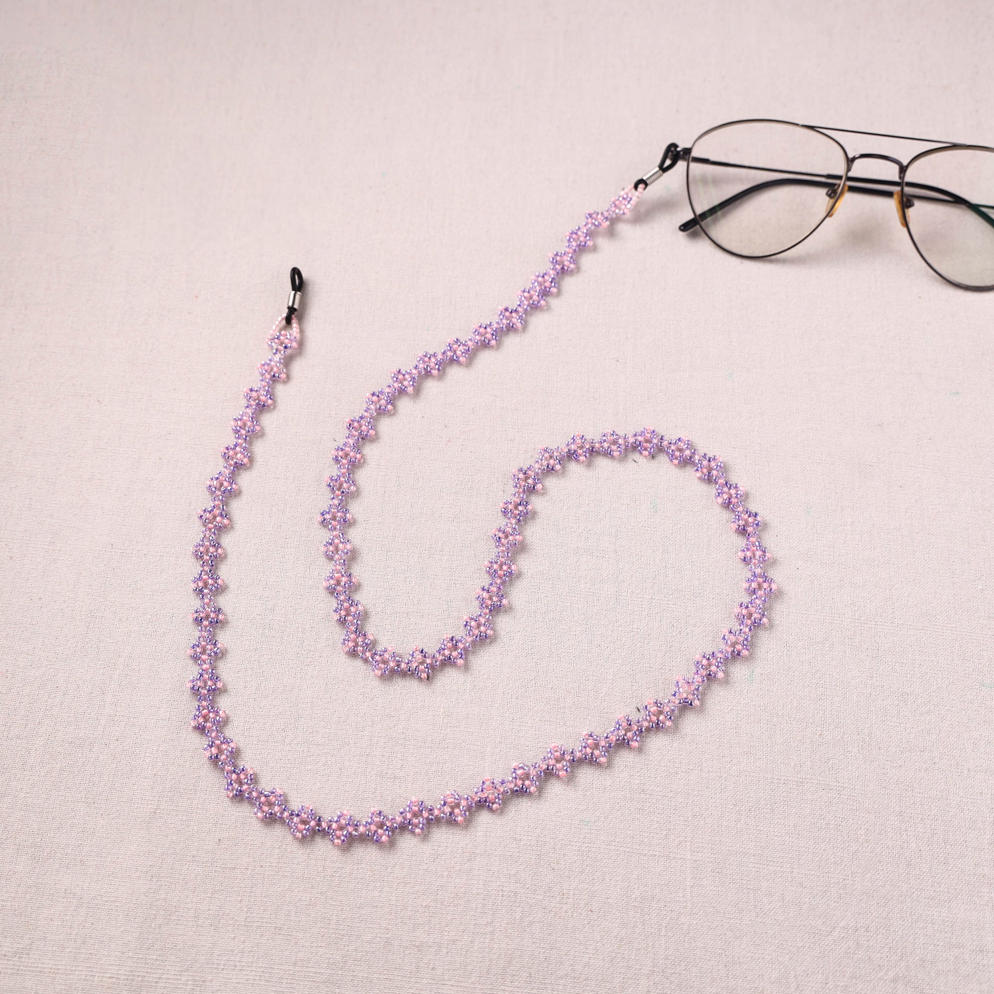 Purple - Handmade Beadwork Spectacle Lanyard/Chashma Dori 03