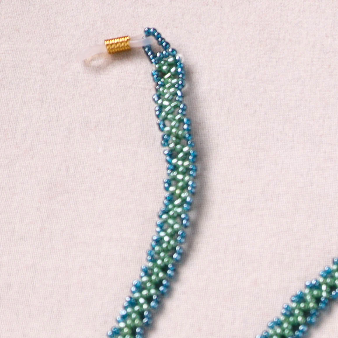 Green - Handmade Beadwork Spectacle Lanyard/Chashma Dori 12 - Image 3