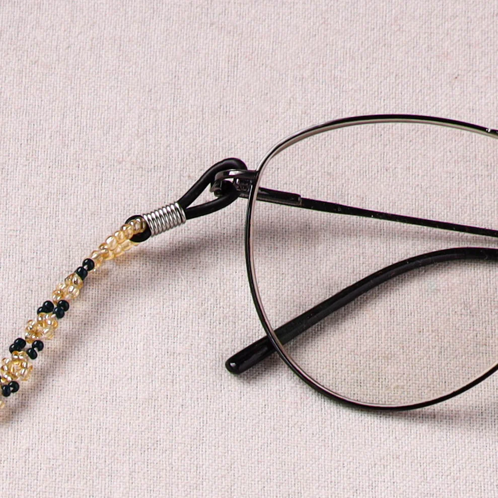 Beige - Handmade Beadwork Spectacle Lanyard/Chashma Dori 18 - Image 2