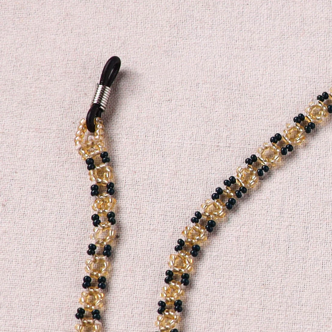 Beige - Handmade Beadwork Spectacle Lanyard/Chashma Dori 18 - Image 3