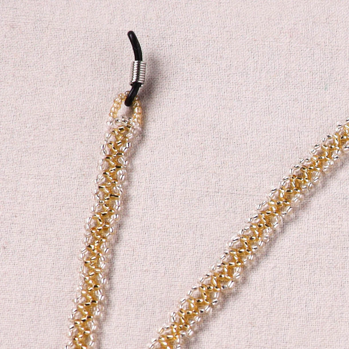 Beige - Handmade Beadwork Spectacle Lanyard/Chashma Dori 19 - Image 3