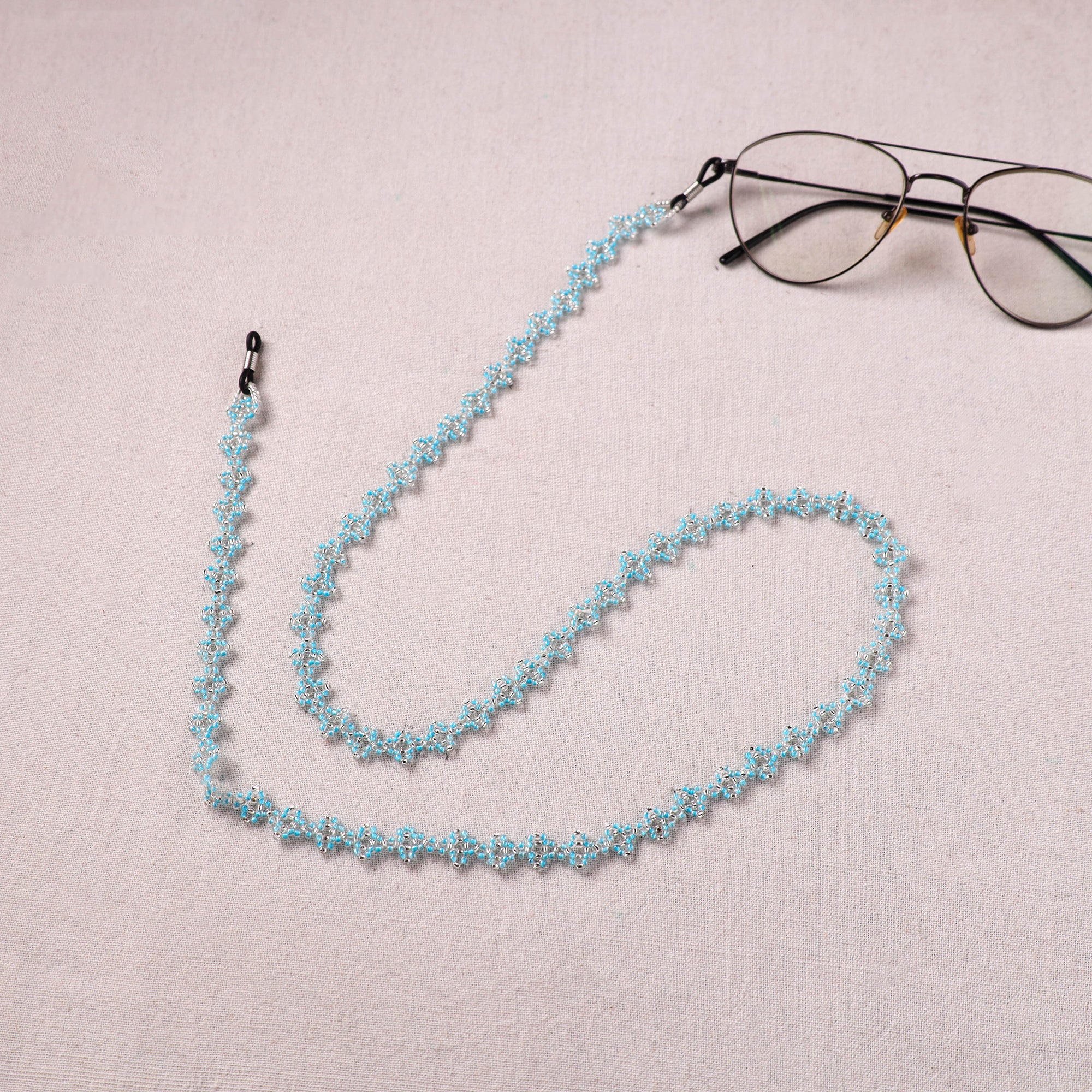 Blue - Handmade Beadwork Spectacle Lanyard/Chashma Dori 20