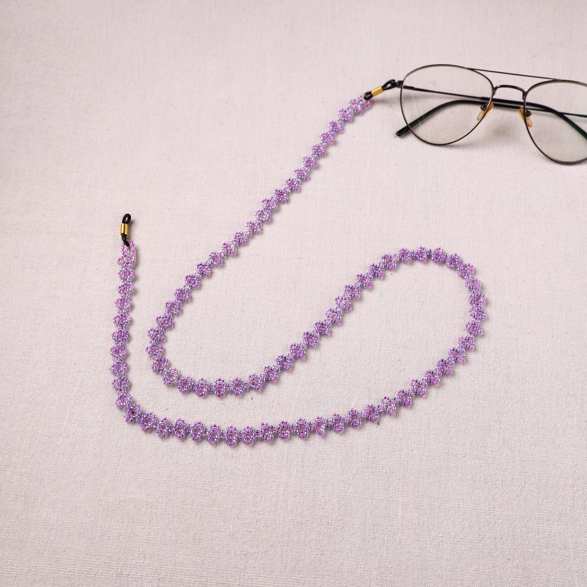 Purple - Handmade Beadwork Spectacle Lanyard/Chashma Dori 30