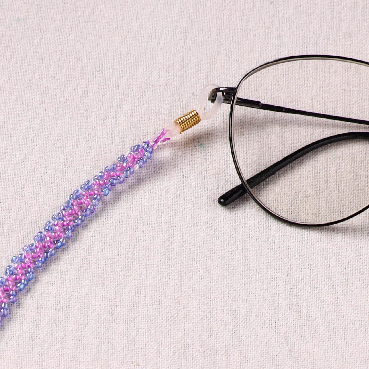Purple - Handmade Beadwork Spectacle Lanyard/Chashma Dori 31 - Image 2