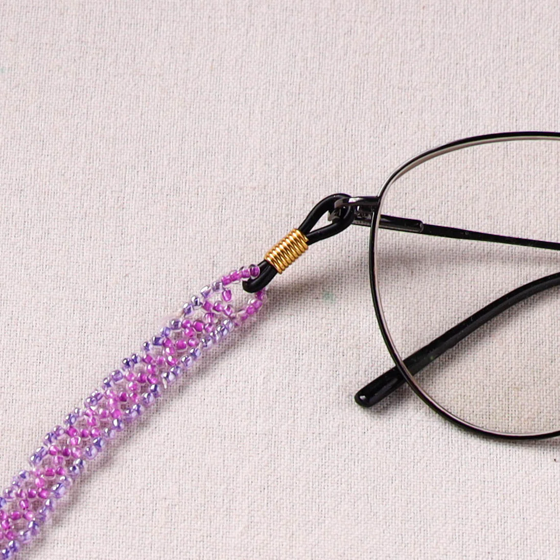 Purple - Handmade Beadwork Spectacle Lanyard/Chashma Dori 32 - Image 2