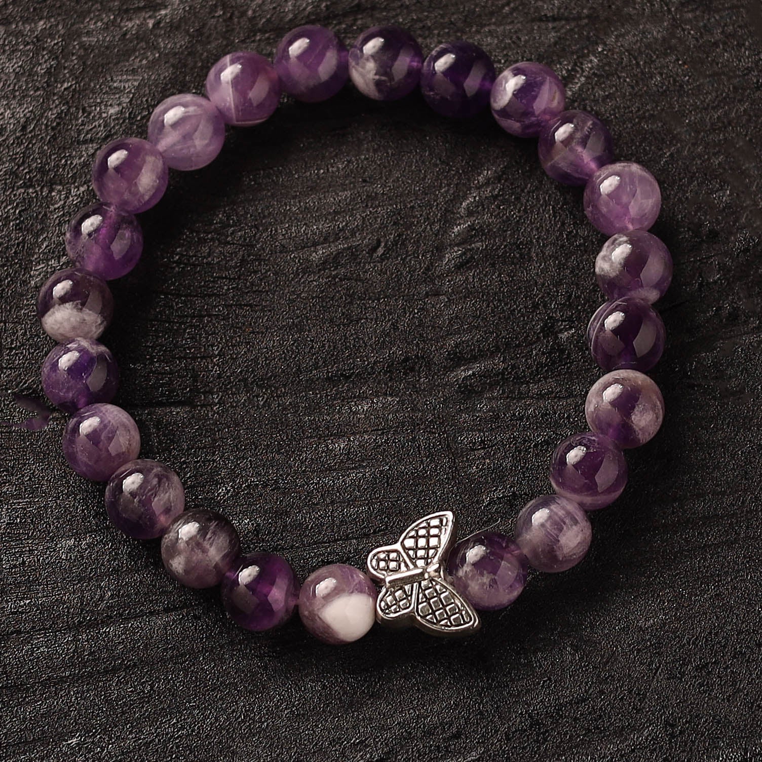 Handmade Crystal Beaded Bracelet with Butterfly Charm 25 - Image 2