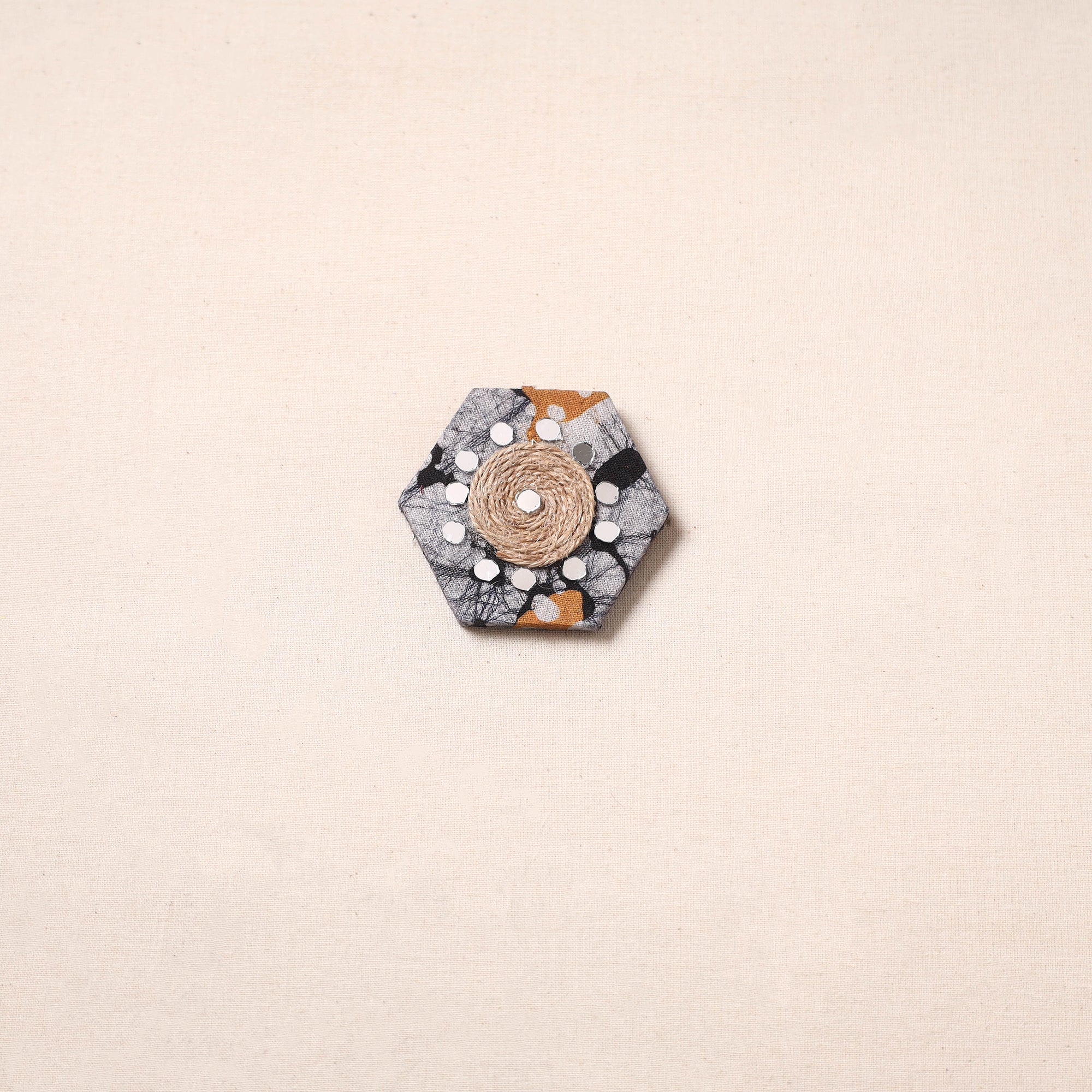 Grey - Handmade Fabart Jute Magnet 03
